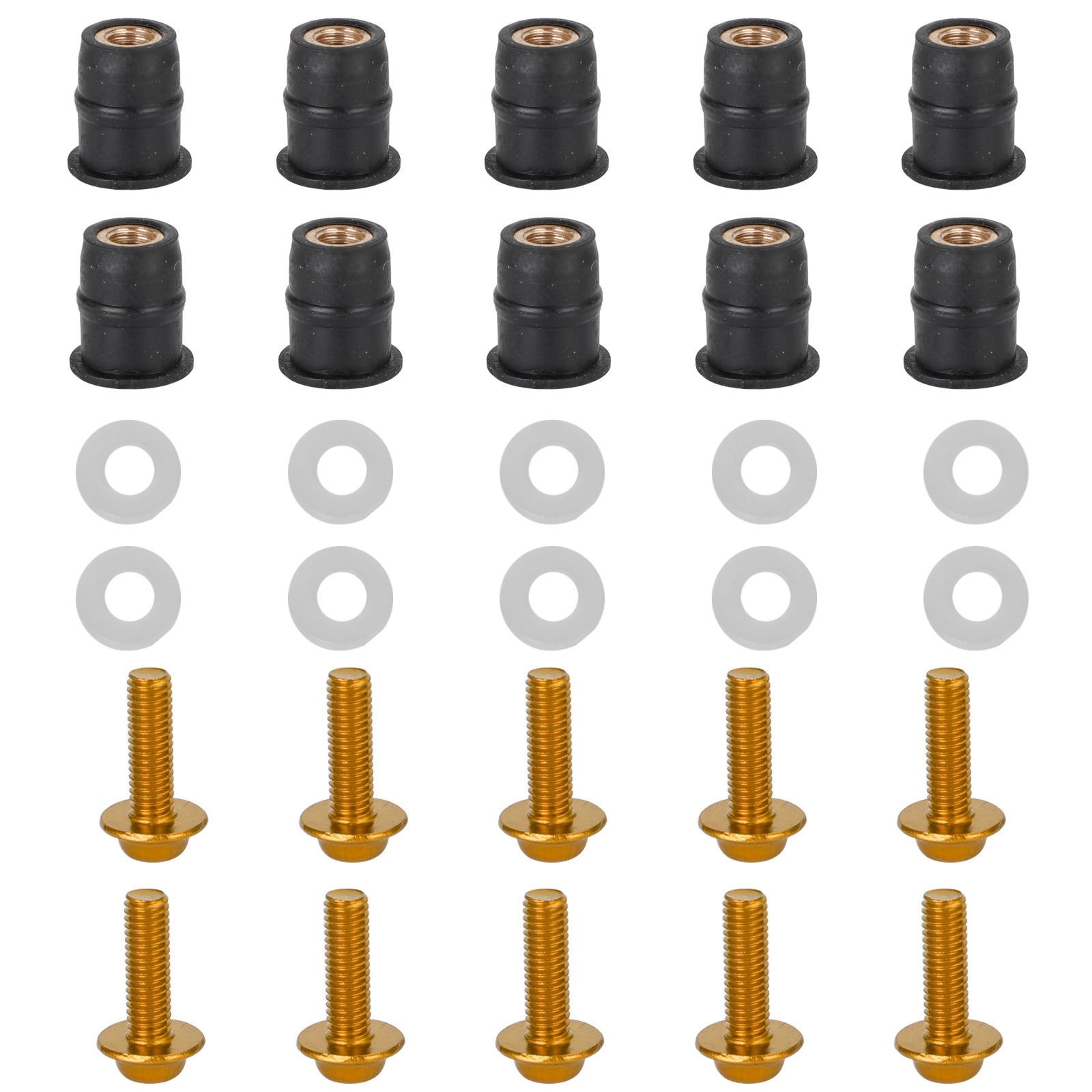 Motor Windscherm Schild Alu M5x16mm Schroefbout Sluitringen kit 10 Pack Generiek