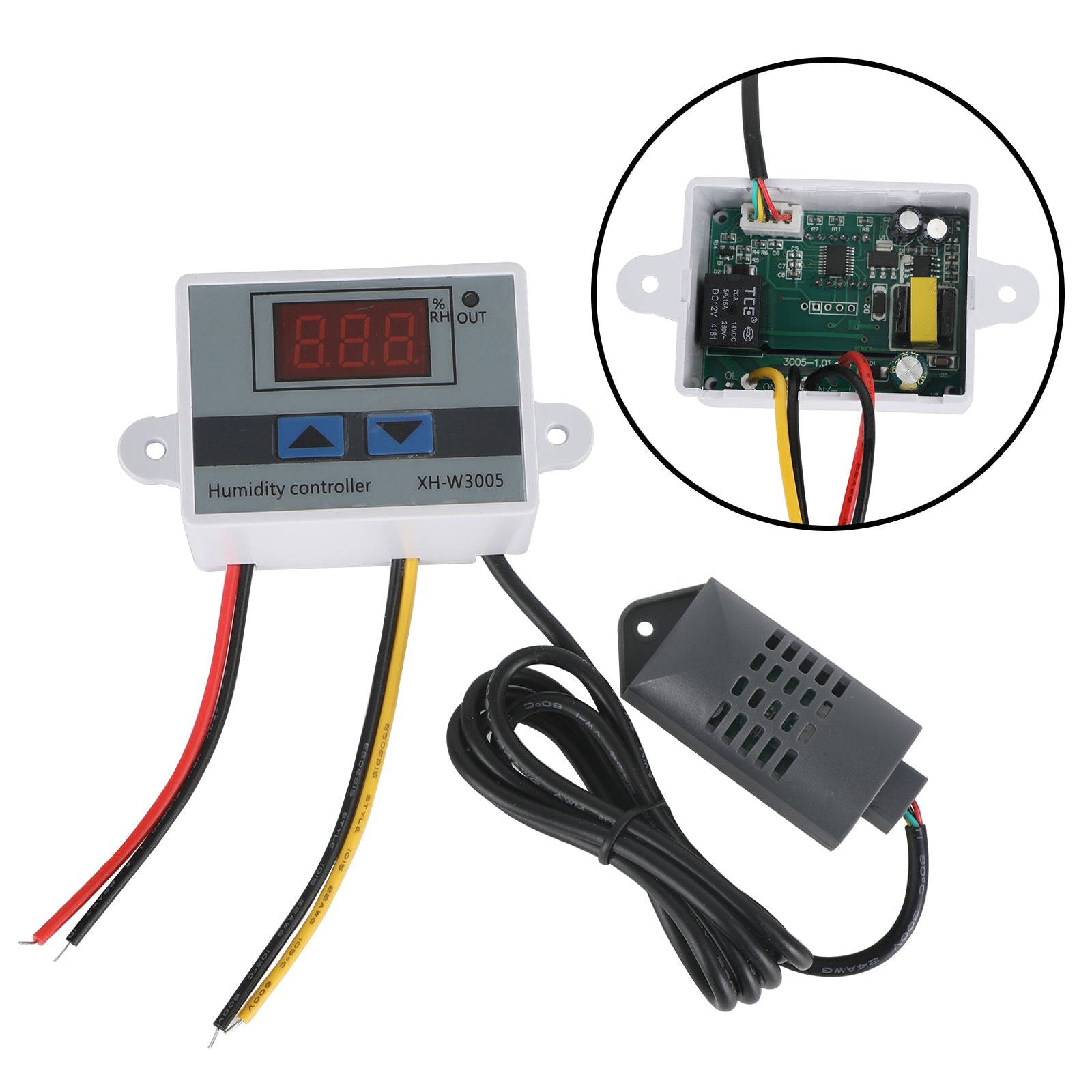 XH-W3005 12V 24V 110-220V Digital Humidity Controller Hygrometer Switch