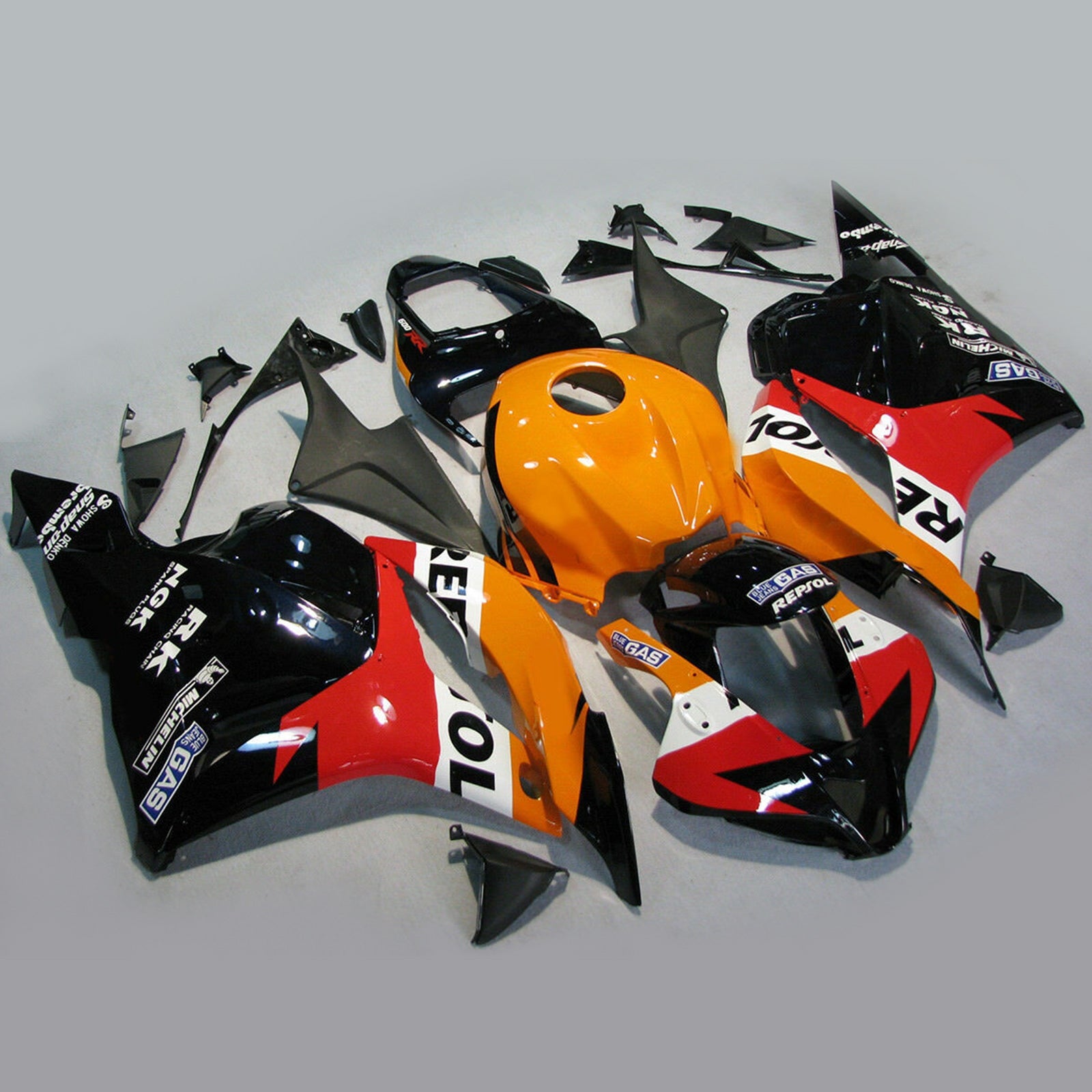 2009-2012 Honda CBR600 RR F5 Amotopart oranje zwart ABS kuip carrosseriekit #21