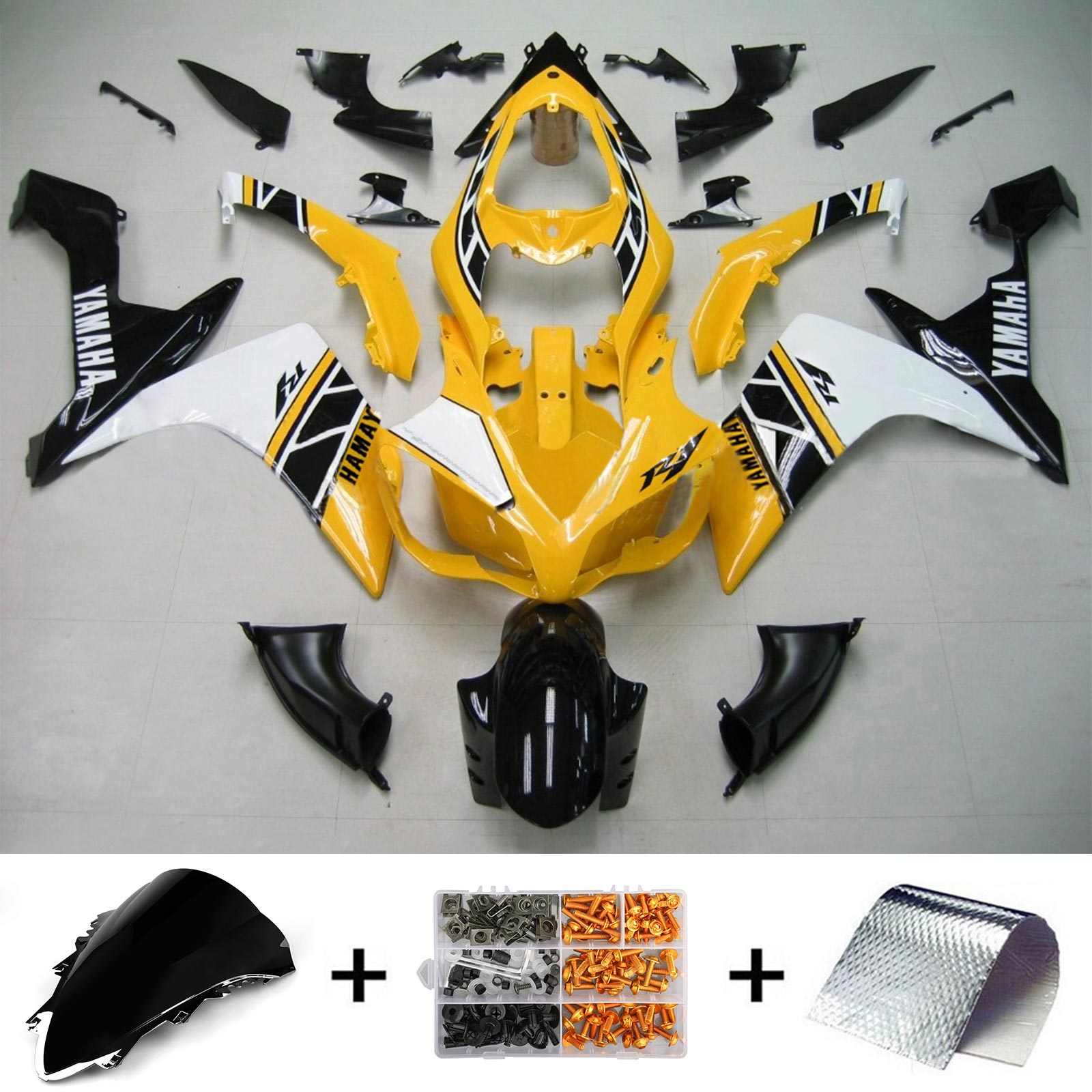 2007-2008 Yamaha YZF 1000 R1 Kit de carénage d'injection carrosserie plastique ABS #119