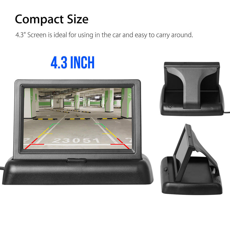 4,3 inch opvouwbare automonitor TFT LCD NTSC PAL nachtparkeerhulp 4,3 inch