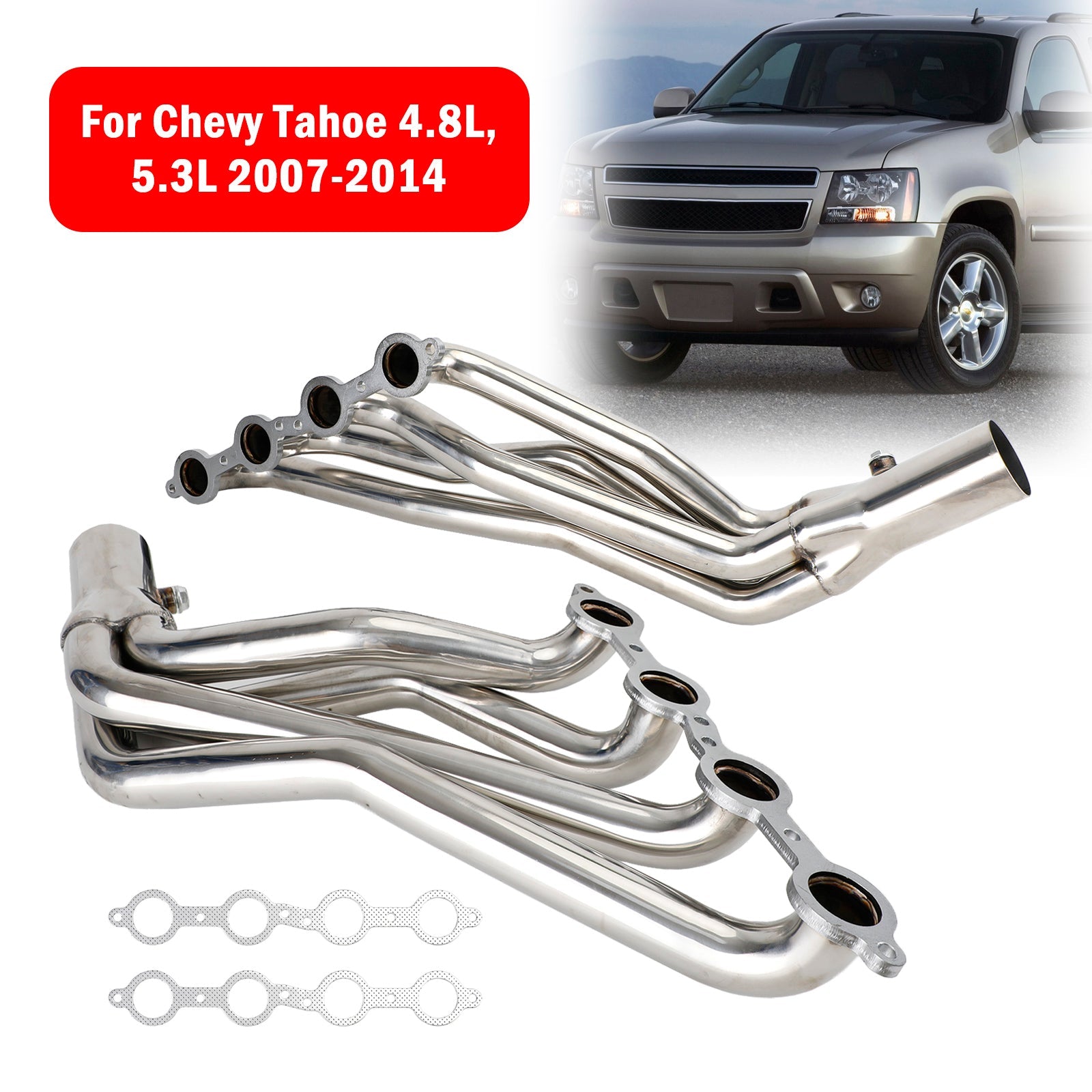 2007-2013 Chevy Silverado 1500/2500/3500 4,8L 5,3L 6,0L Eksoshodesett med lange rør