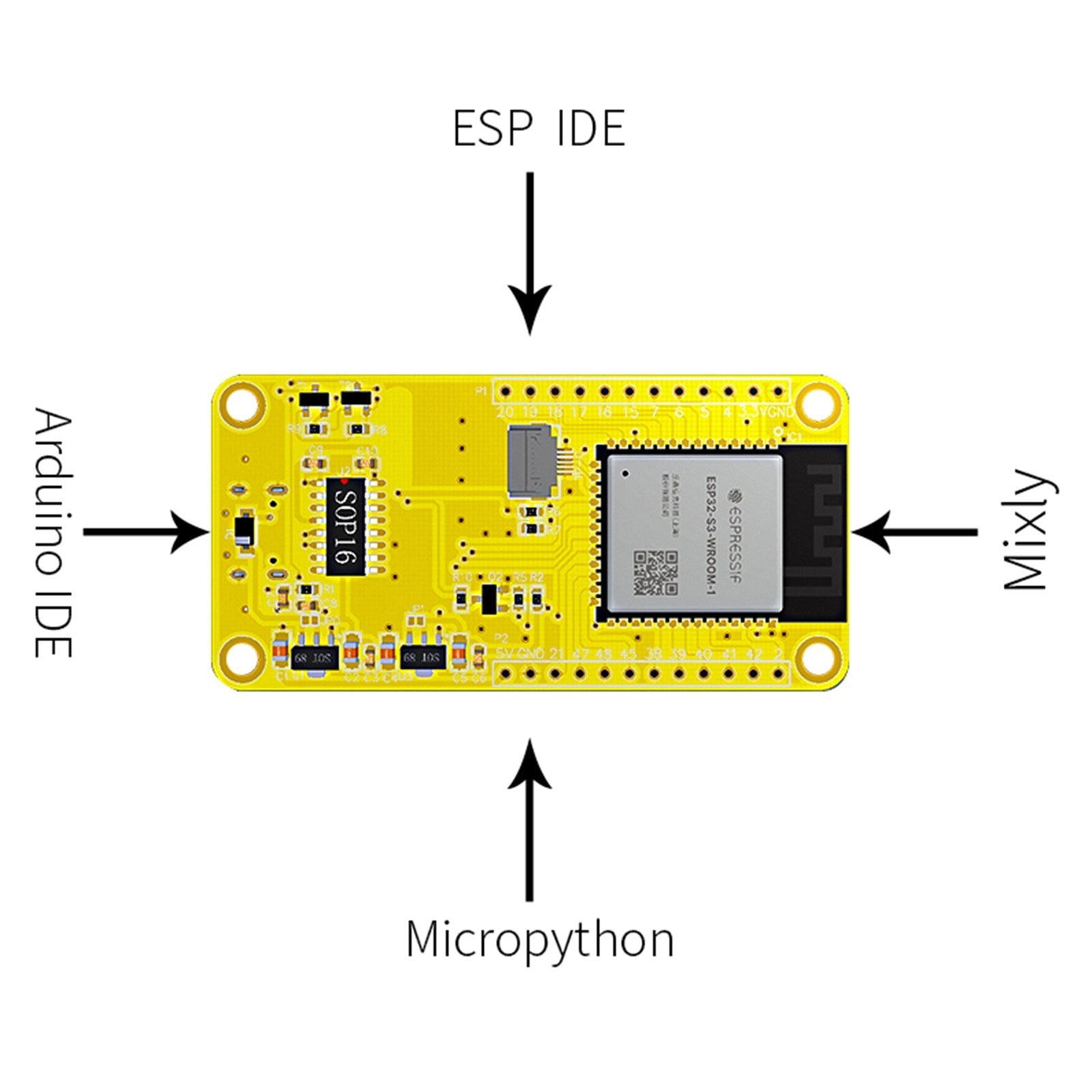 ESP32-S3 1,9-inch schermontwikkelingsbord Wifi Bluetooth 170 * 320 display TFT-module