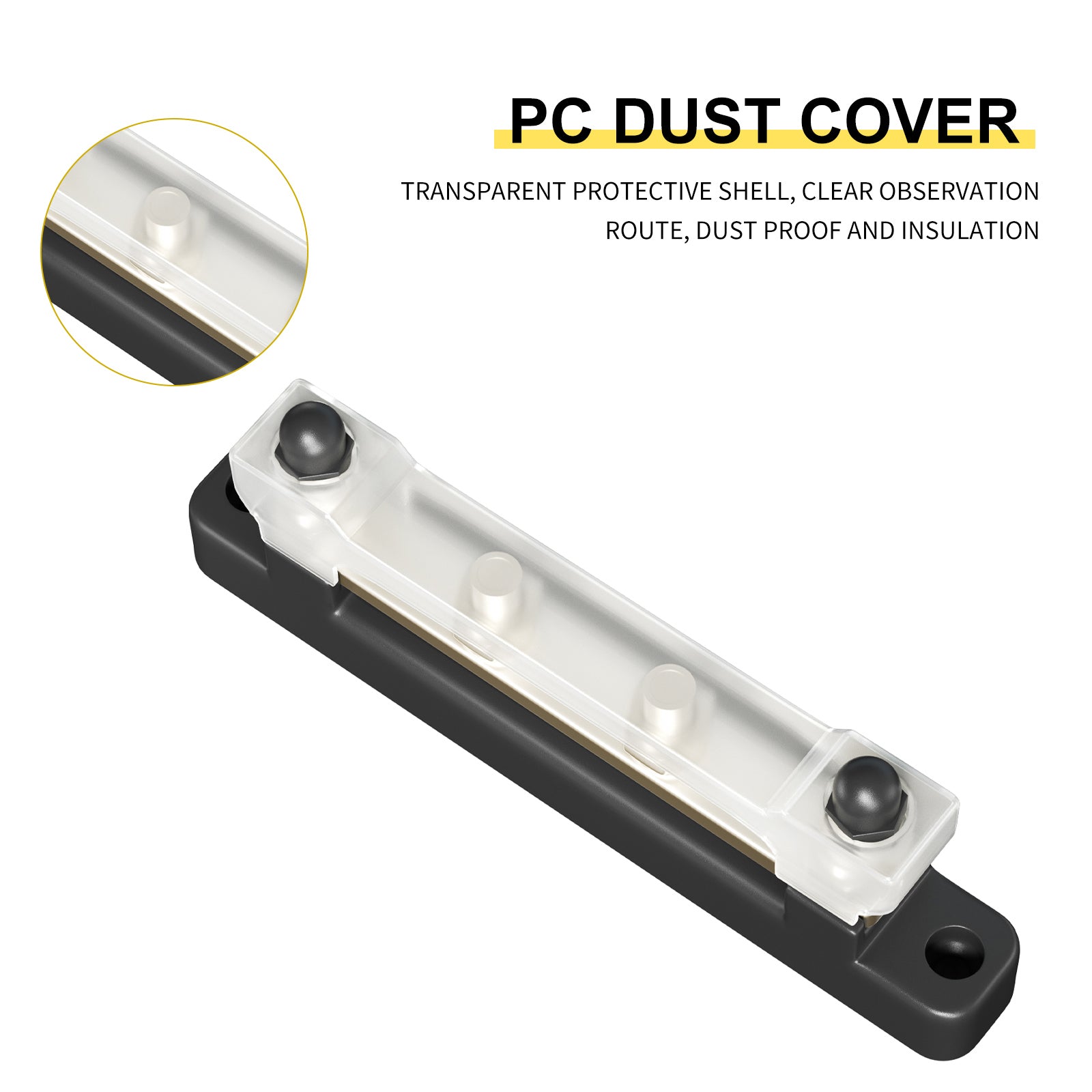 2/4/6/12 Way Dual-row Car Bus Bar Block with Dust Cover Distribution Terminal