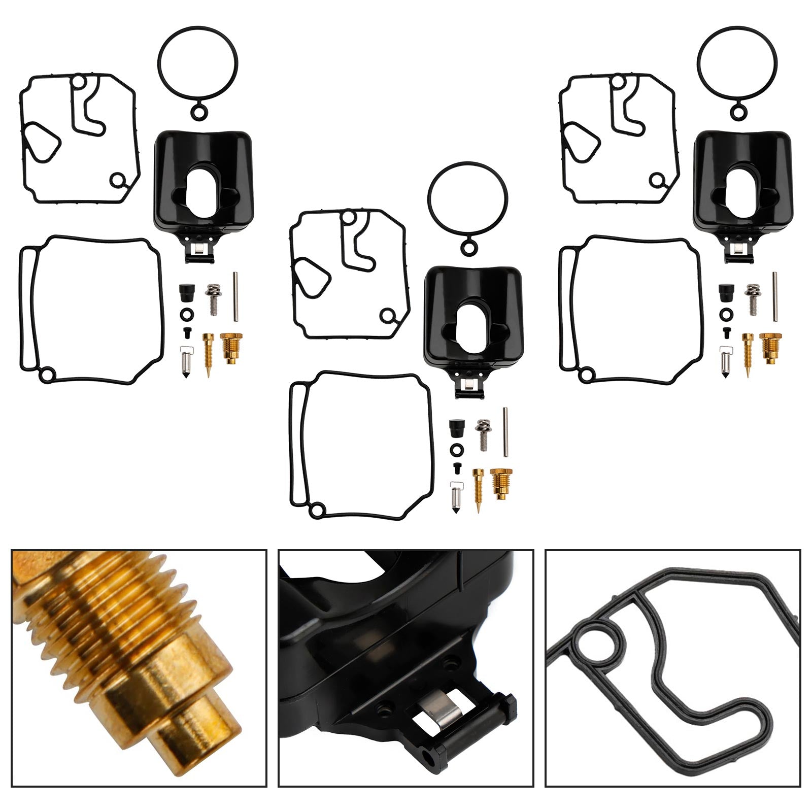 3X forgasser Carb Rebuild Kit passer for Yamaha 2-takts 40HP 50HP påhengsmotor