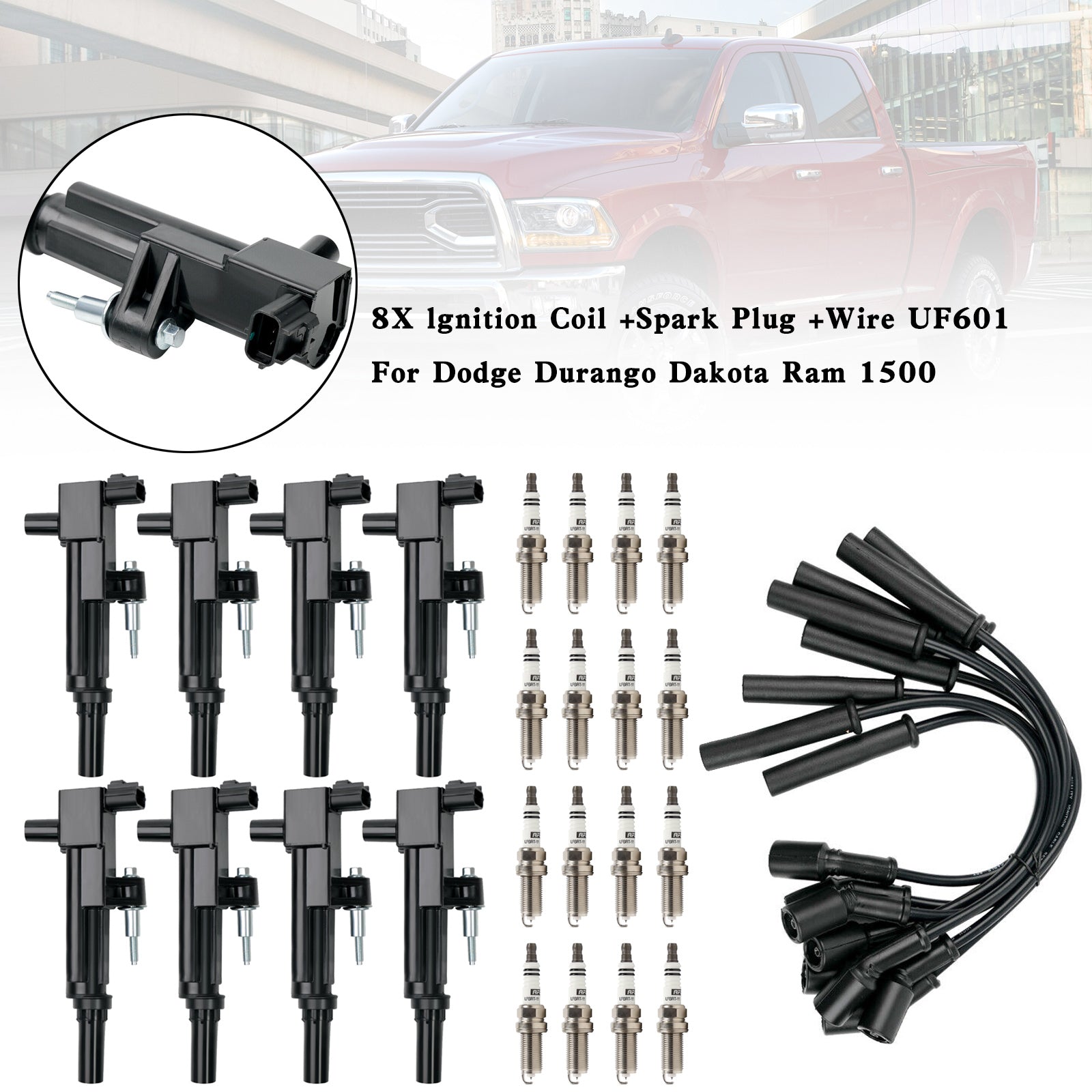 2008-2009 Chrysler Aspen Dodge Durango Jeep Commander (XK) V8 4,7 L 8X bobine d'allumage + bougie d'allumage + fil UF601