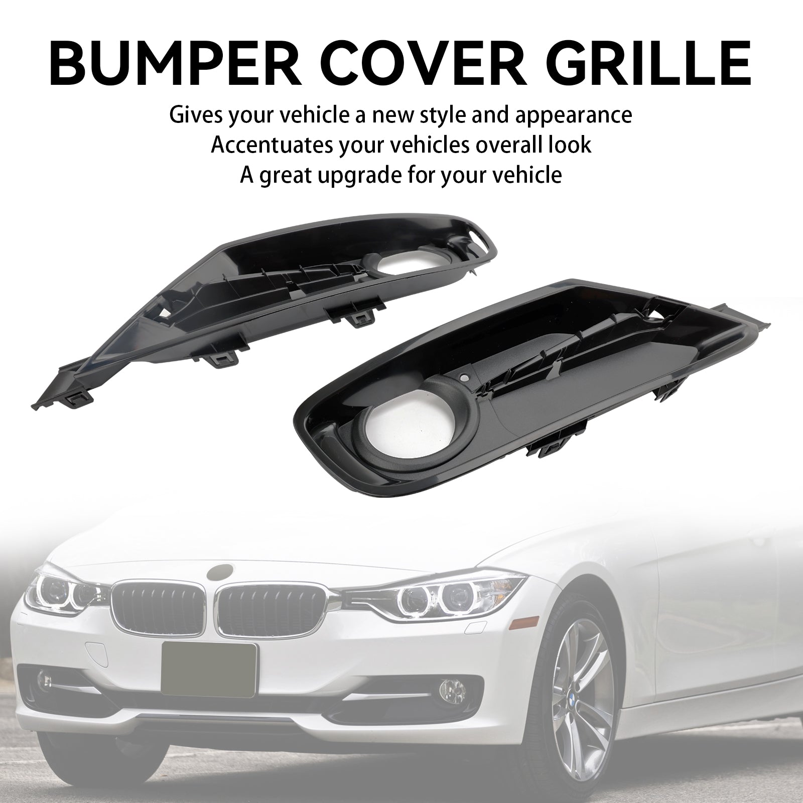 BMW Serie 3 F30 F31 2013-2015 2 cubiertas de rejilla de luz antiniebla para parachoques delantero