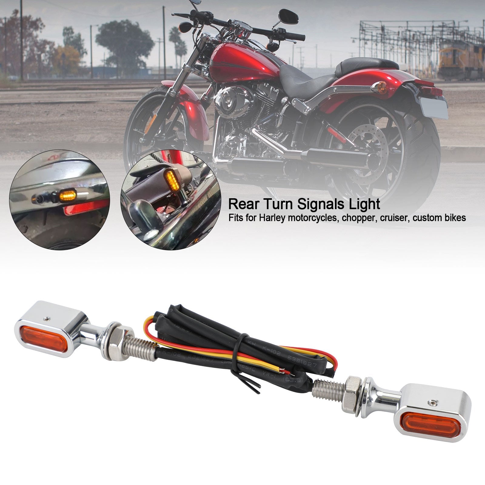 LED Rear Mini Turn Signal Indicator For Sportster Touring Dyna Softail