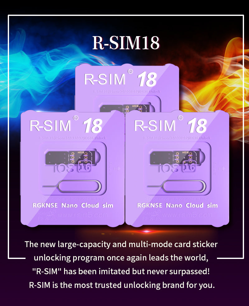 R-SIM 18 Nano Ontgrendel RSIM-kaart Geschikt voor iPhone 14 13 Pro MAX 12 Pro 11 X IOS 16