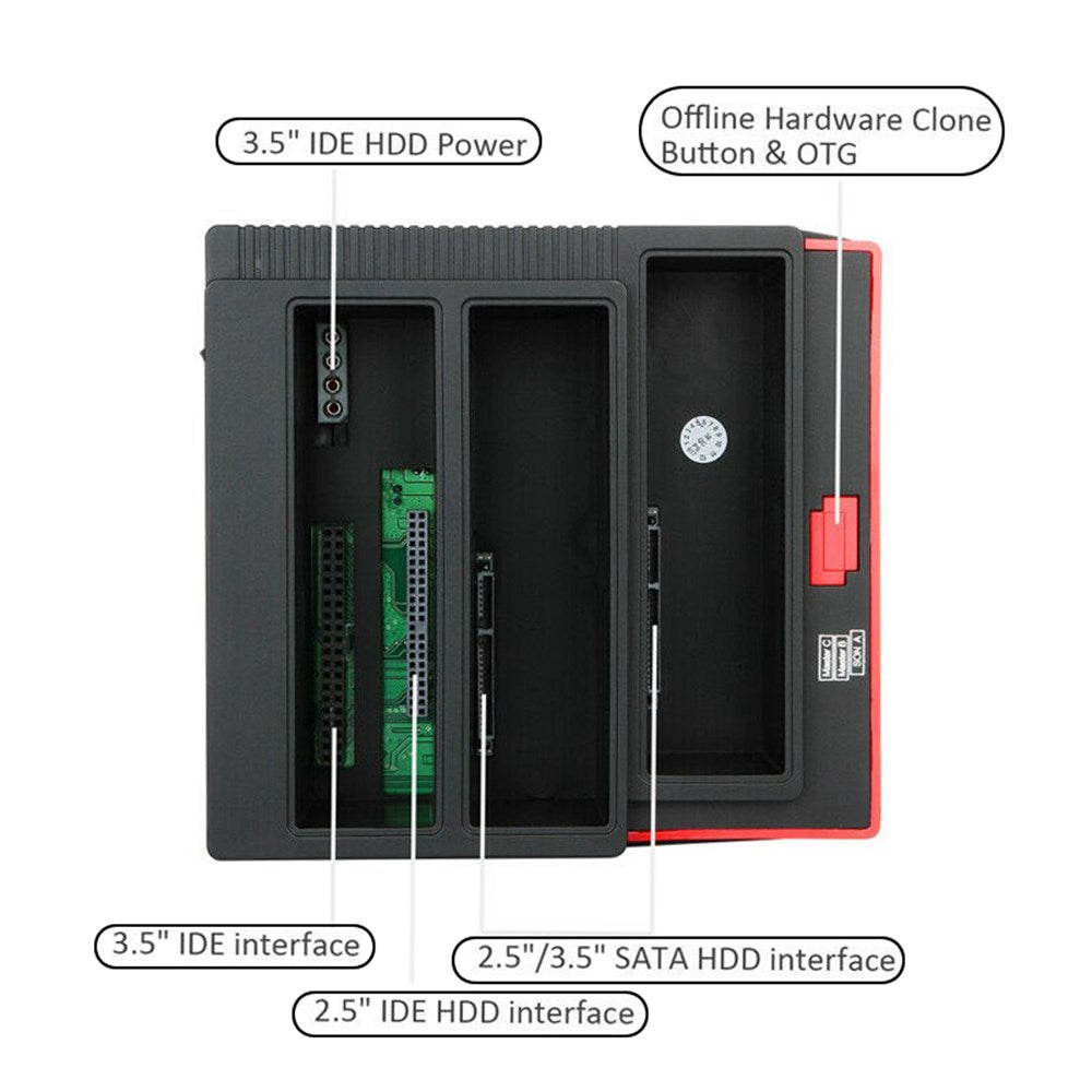 3 HDD Docking Station IDE SATA Dual UKB 3.0 Kloon harde schijf kaartlezer UK