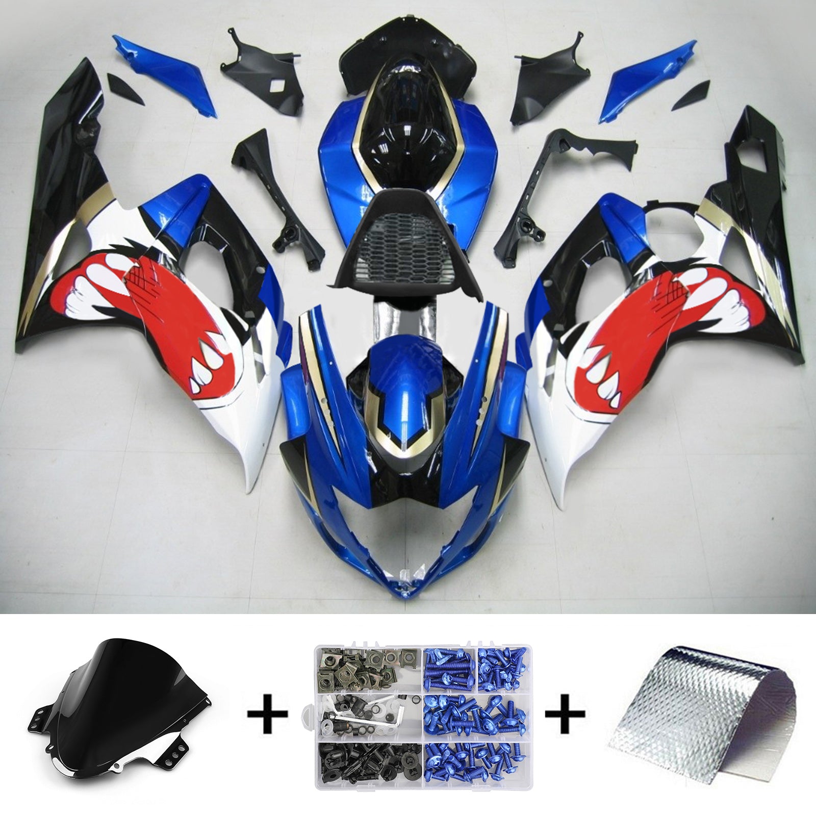 2005-2006 Suzuki GSXR1000 K5 Amotopart Injection Fairing Kit Bodywork Plastic ABS #159