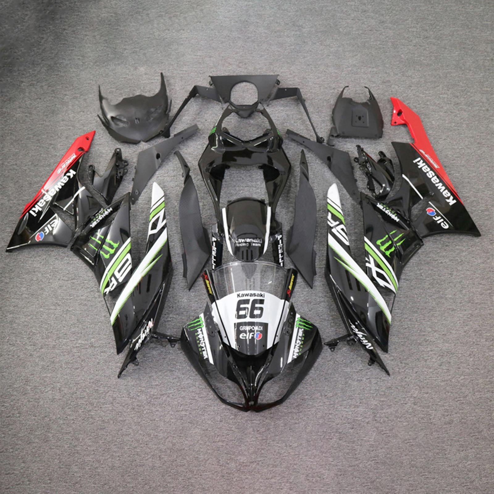 2009-2012 Kawasaki ZX6R 636 Fairing Kit Bodywork Plastic ABS