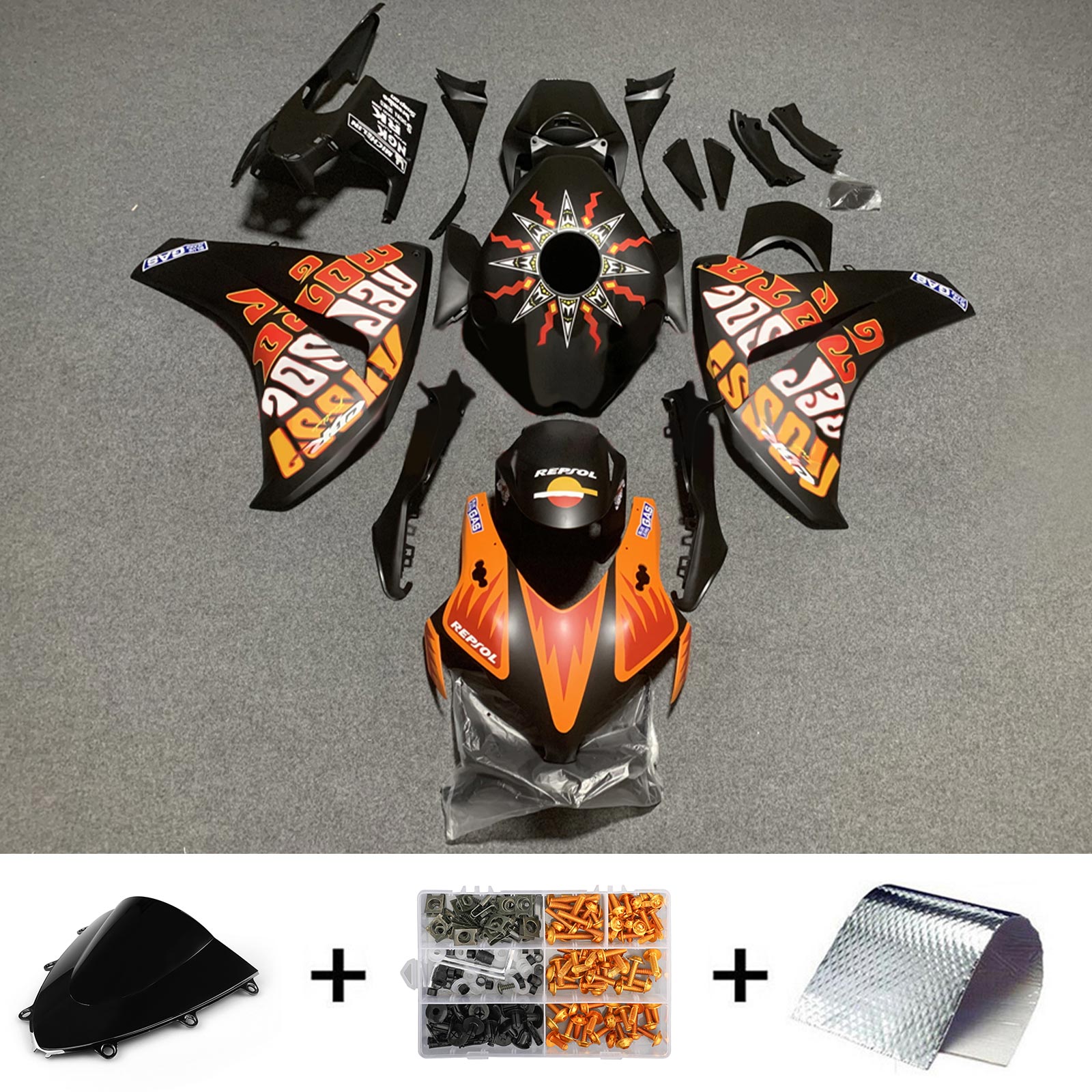 2008-2011 Honda CBR1000RR Injectiekuipset Carrosserie Kunststof ABS #179