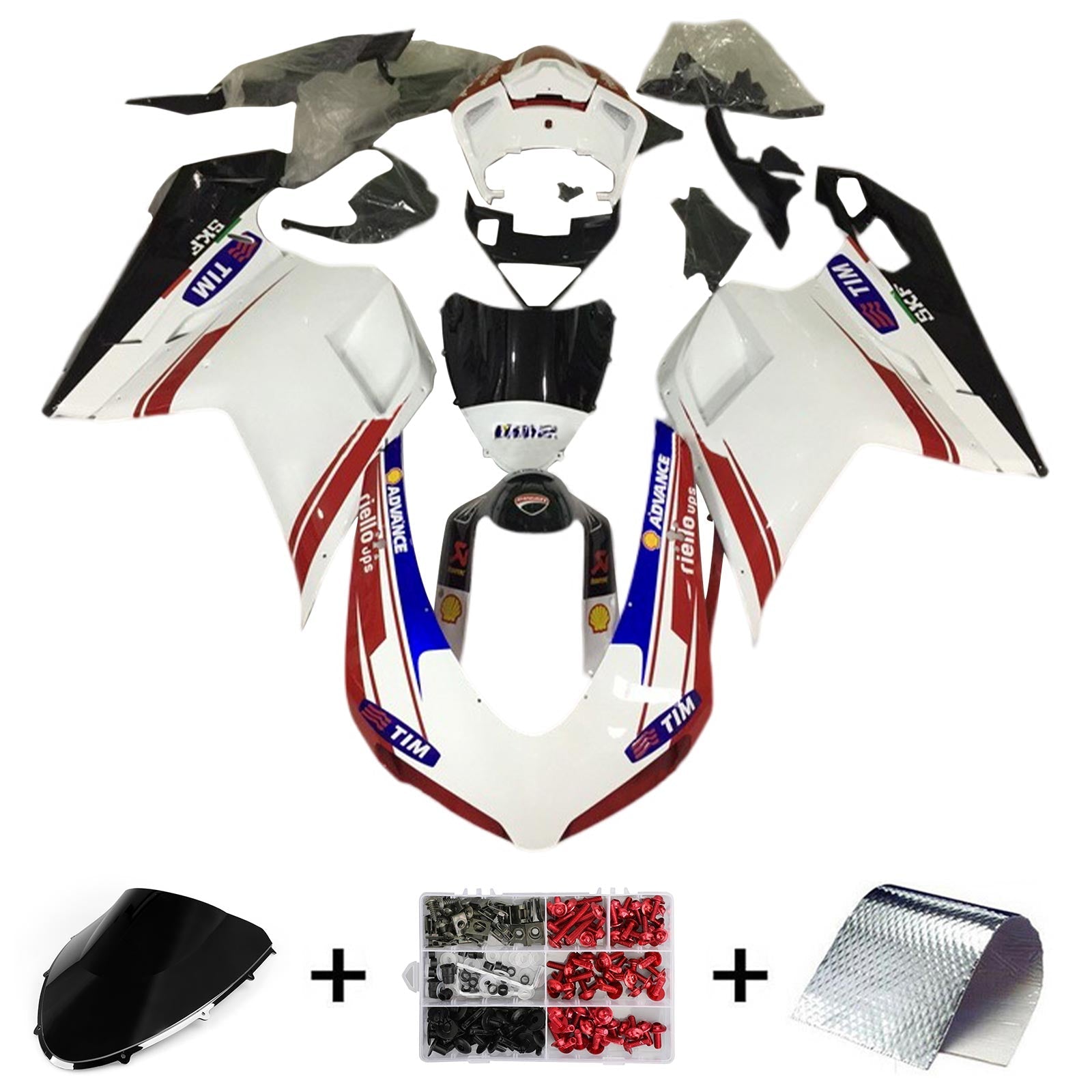 2007-2011 Ducati 1098 1198 848 Kit de carenado Carrocería ABS