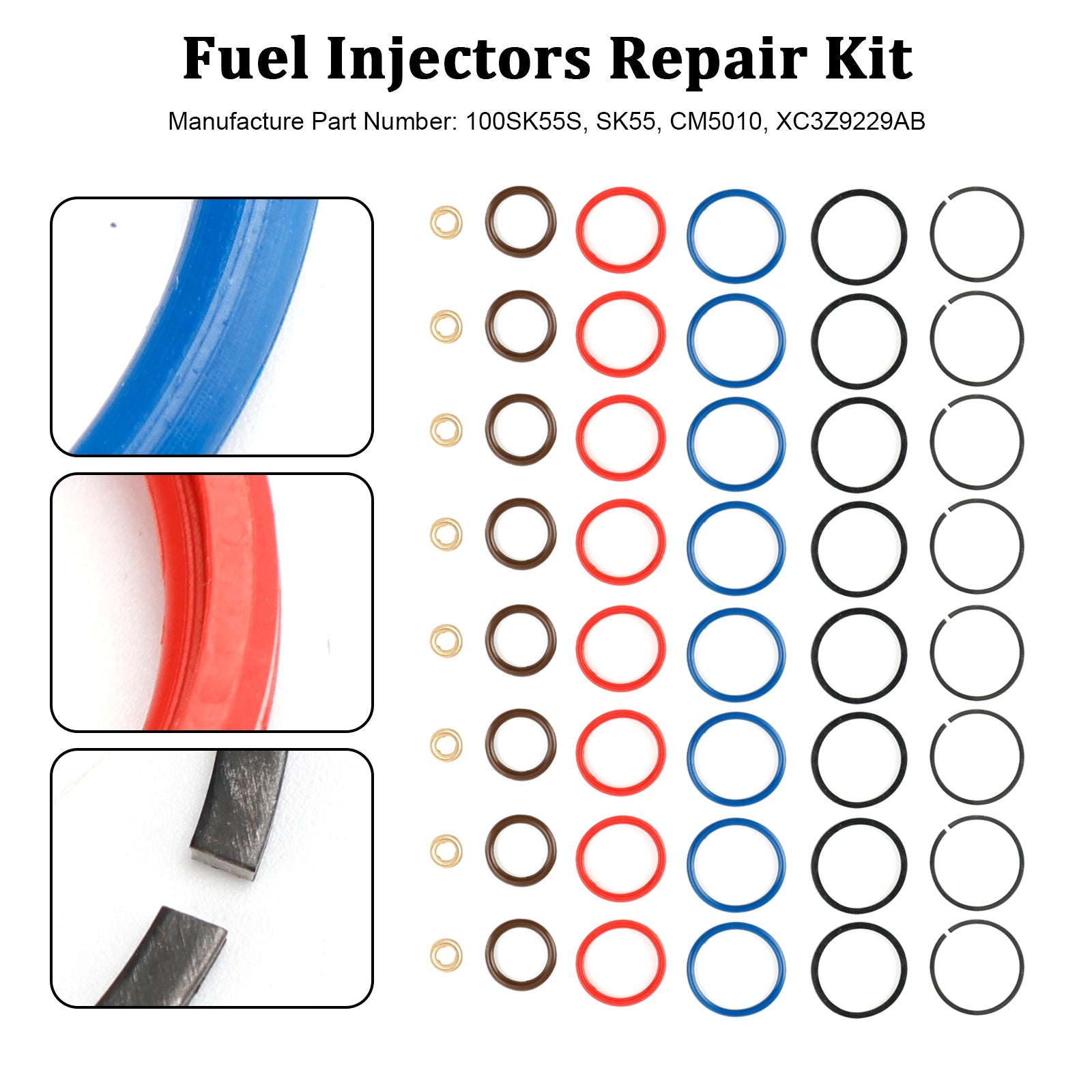 Kit de réparation d'injecteur de carburant, 8 pièces, XC3Z9229AB, adapté à Ford 7,3 l, course électrique CM5010