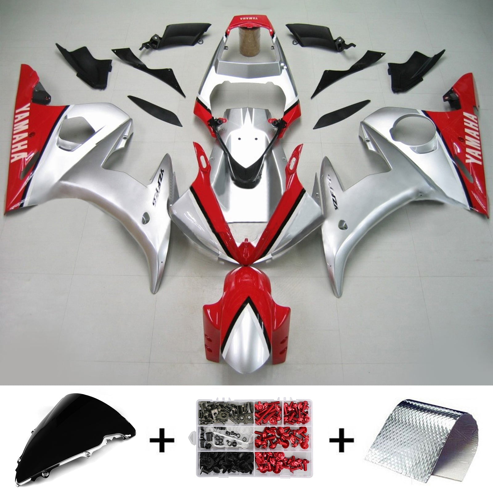 2003-2004 Yamaha YZF 600 R6 2006-2009 R6S Amotopart Injection Fairing Kit Karosseri Plast ABS #147