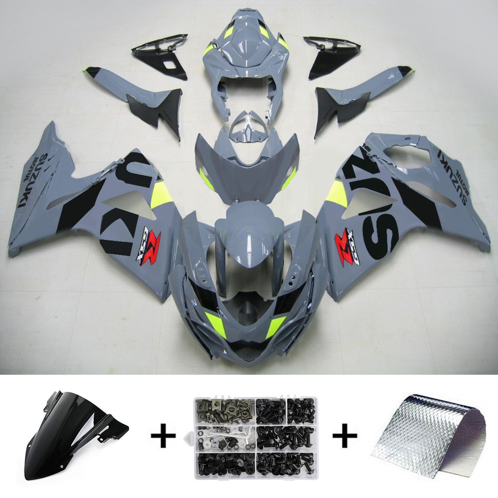 2009-2016 Suzuki GSXR1000 K9 Amotopart Kit de carénage d'injection carrosserie plastique ABS #121