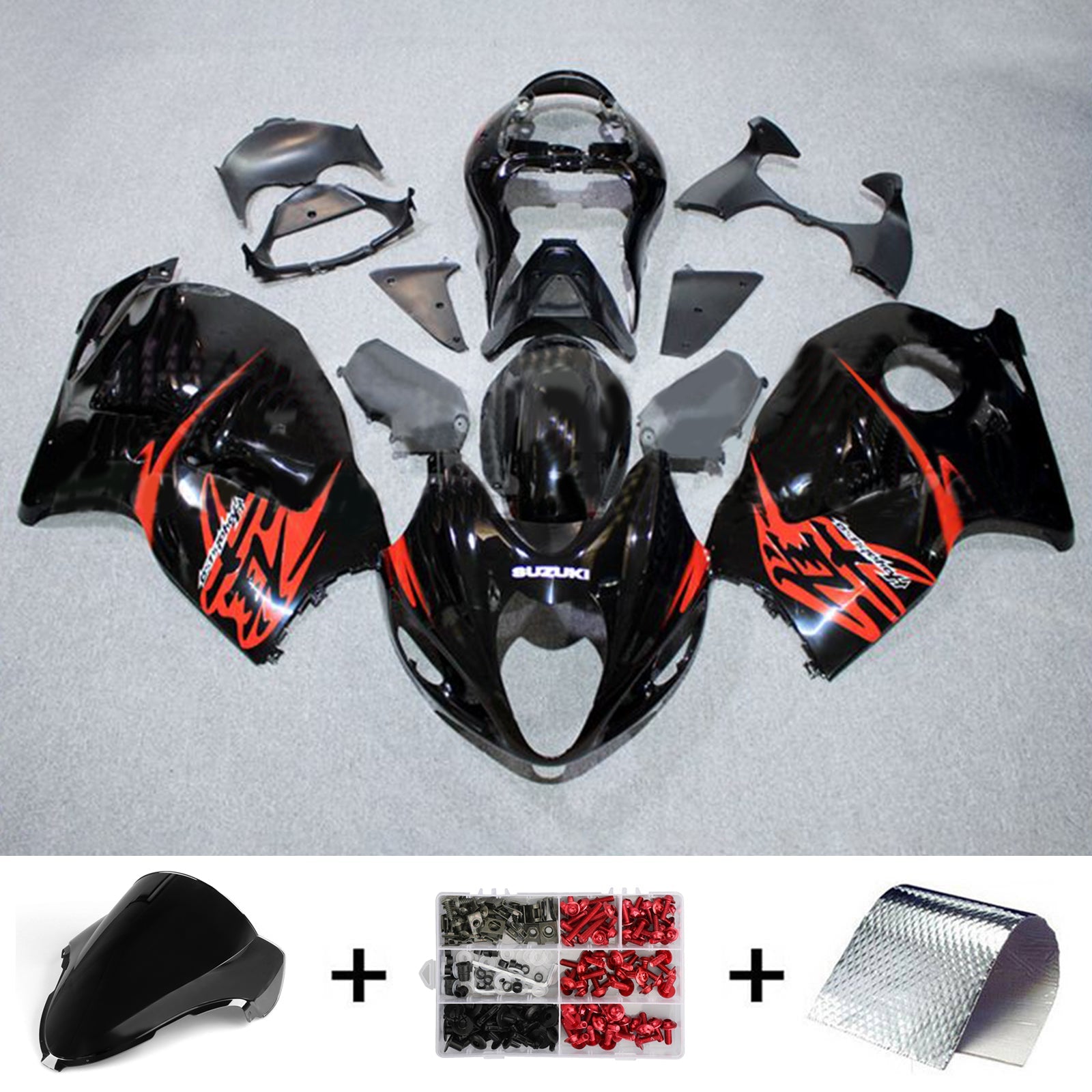 1999-2007 Suzuki Hayabusa GSX1300R Kit de carénage d'injection carrosserie plastique ABS # 142