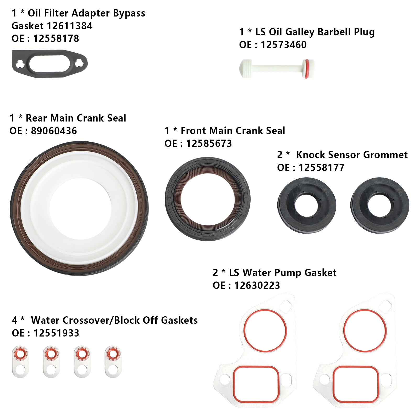 LS Pakkingset Kit & LS9 Koppakkingen Voor GM Chevrolet LS1/LS6/LQ4/LQ9/4.8/5.3/5.7 Generiek