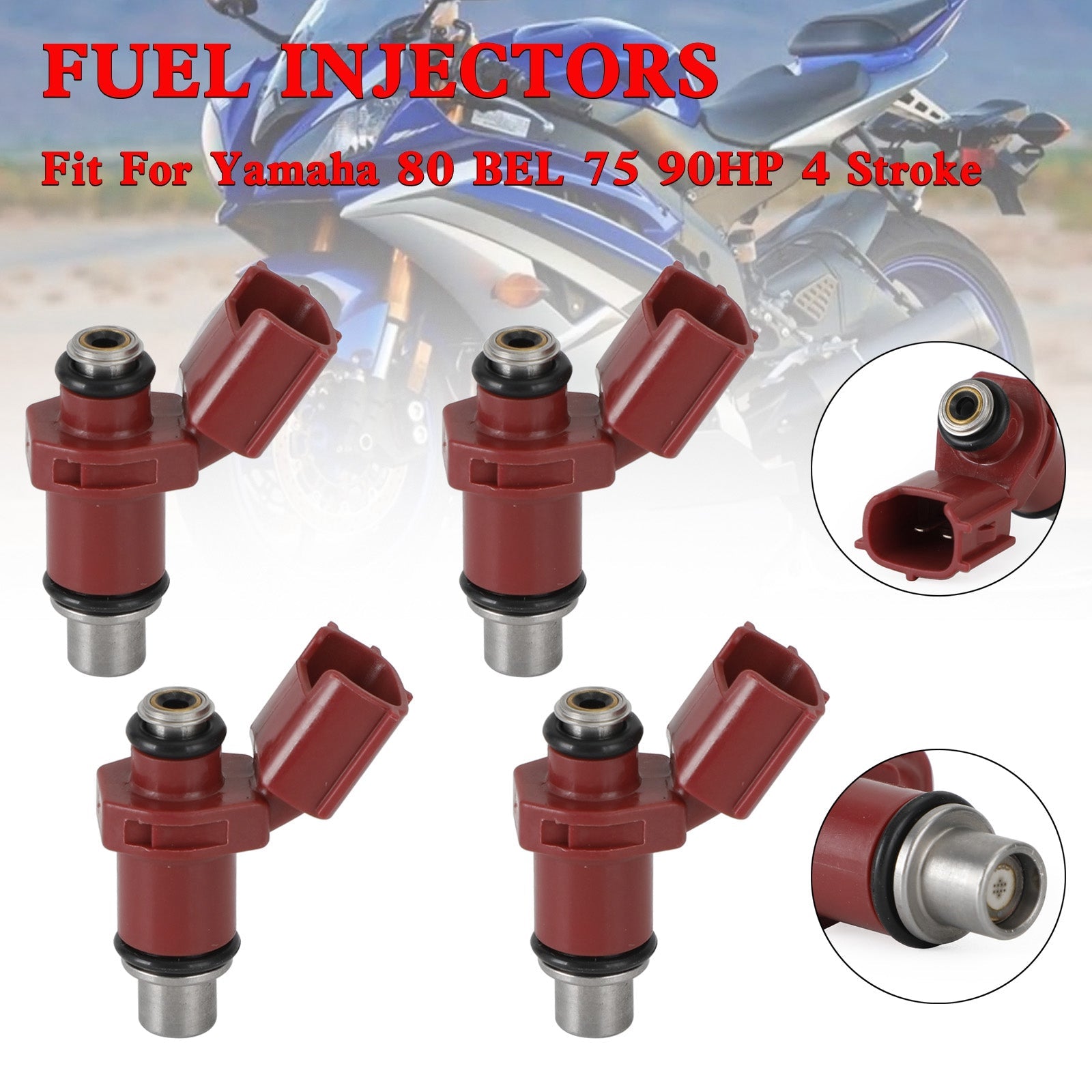 4PCS Yamaha Outboard 80BEL 75-90HP 4 Stroke Fuel Injector 160CC 6D8-13761-00-00