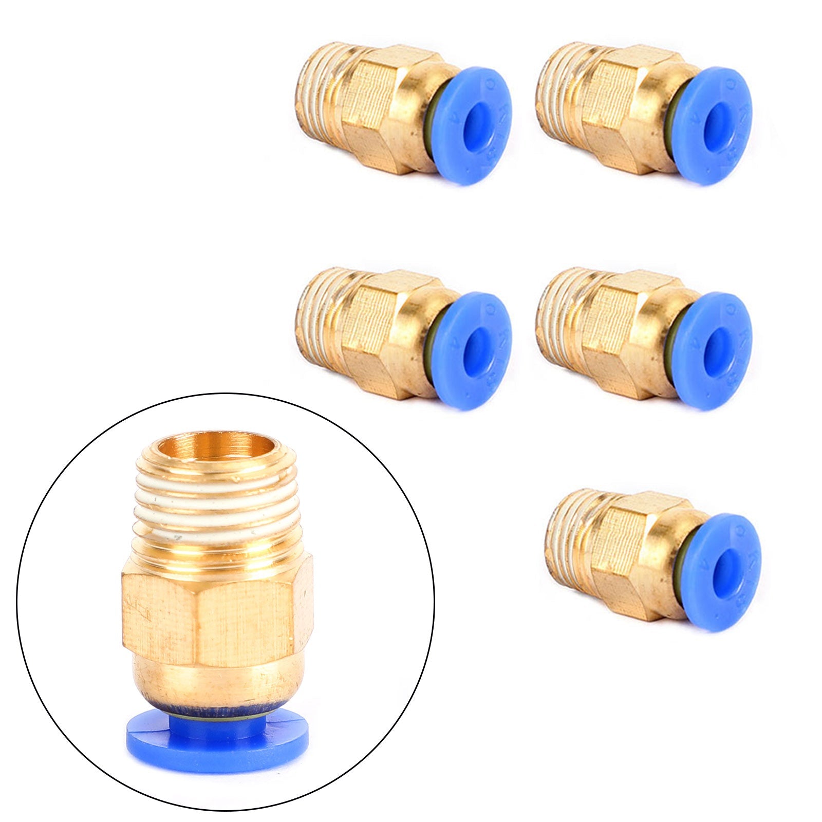 Male Straight Push In To Connect Air Fitting Tube OD 4/6mm x NPT 1/4 1/8"