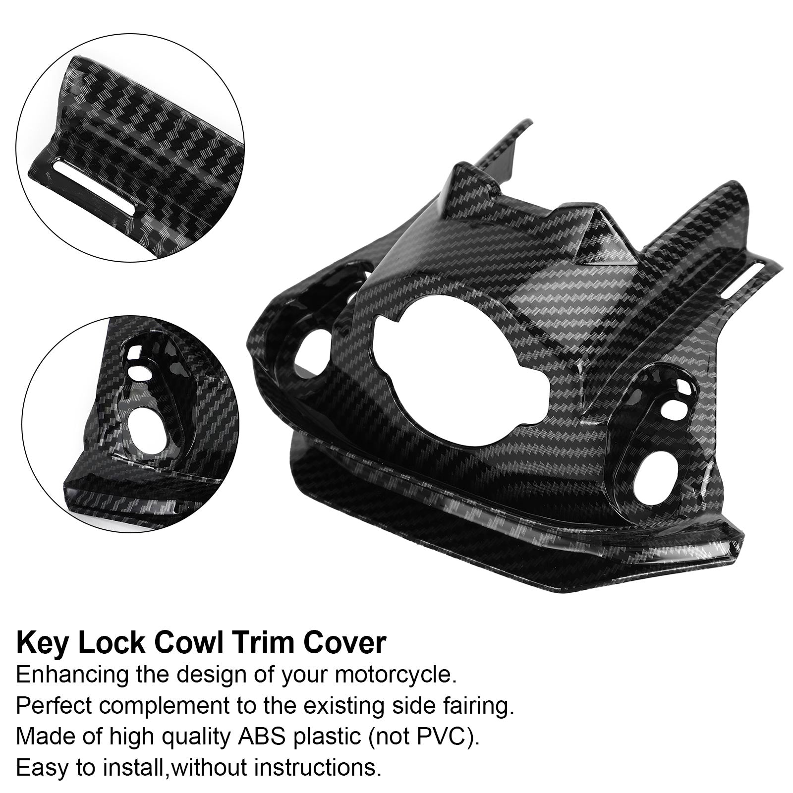 Carbon Front Key Lock Cowl Trim Cover for Honda CB650R CBR650R 2019-2021 Generic