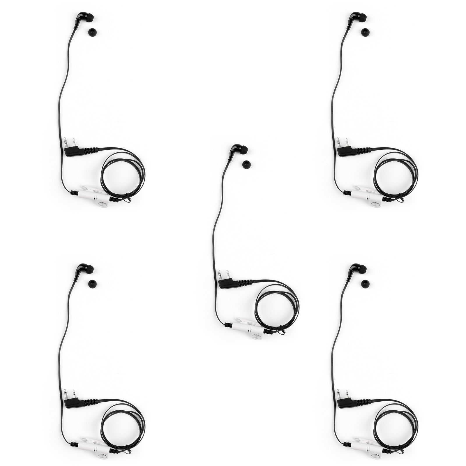 5x Headset Earpiece For Kenwood BAOFENG TYT LINTON UV-5R TG-UV2 Two Way Black