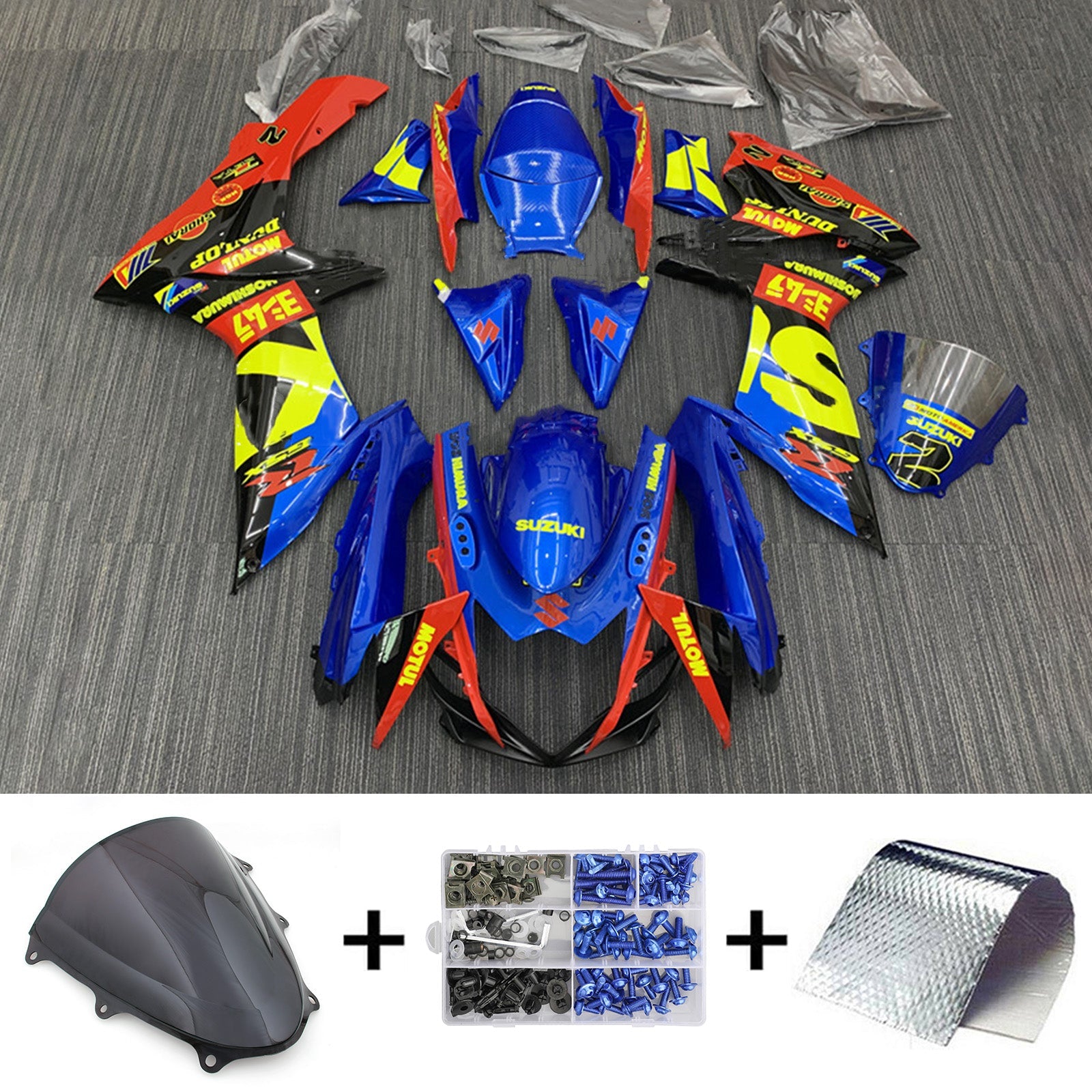 2011-2024 Suzuki GSXR 600/750 K11 Kit de carénage d'injection Amotopart carrosserie plastique ABS #101