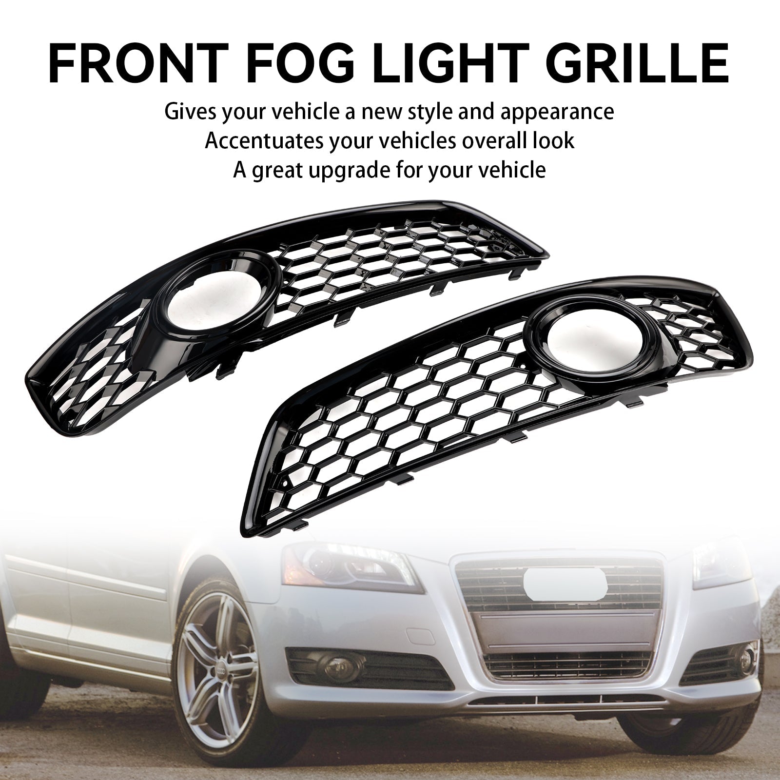 2009-2013 Audi A3 8P Honingraatbumper Mistlamp Grill Grille Cover