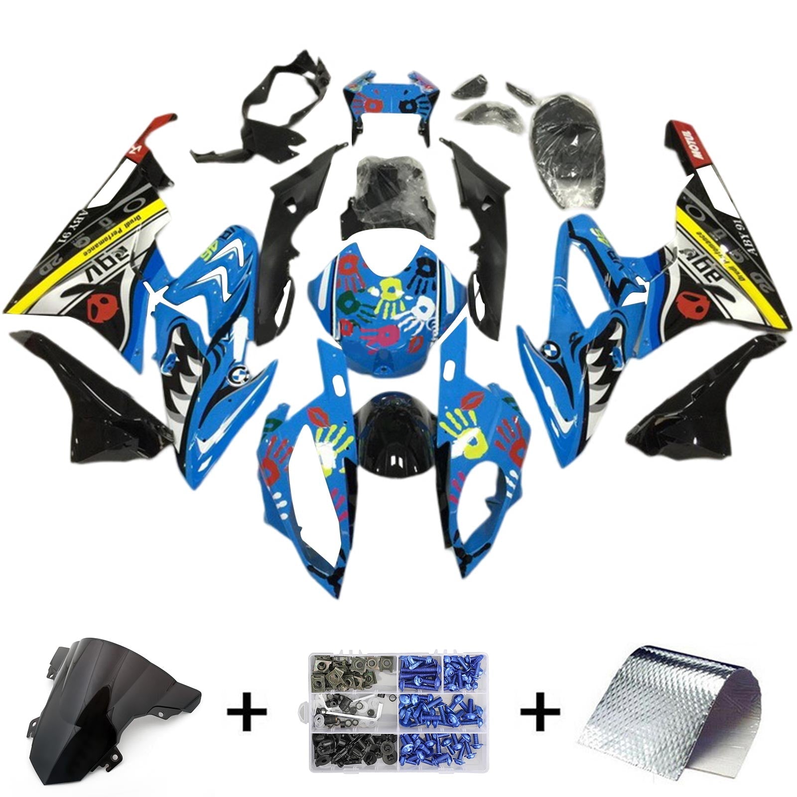 2017-2018 BMW S1000RR Fairing Kit Karosseri Plast ABS