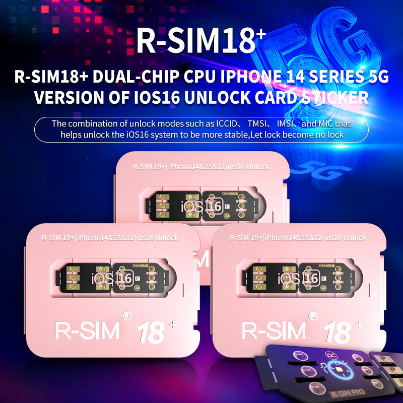 R-SIM 18+ Nano Déverrouiller la carte RSIM pour iPhone 14 13 Pro MAX 12 Pro 11 X IOS 16