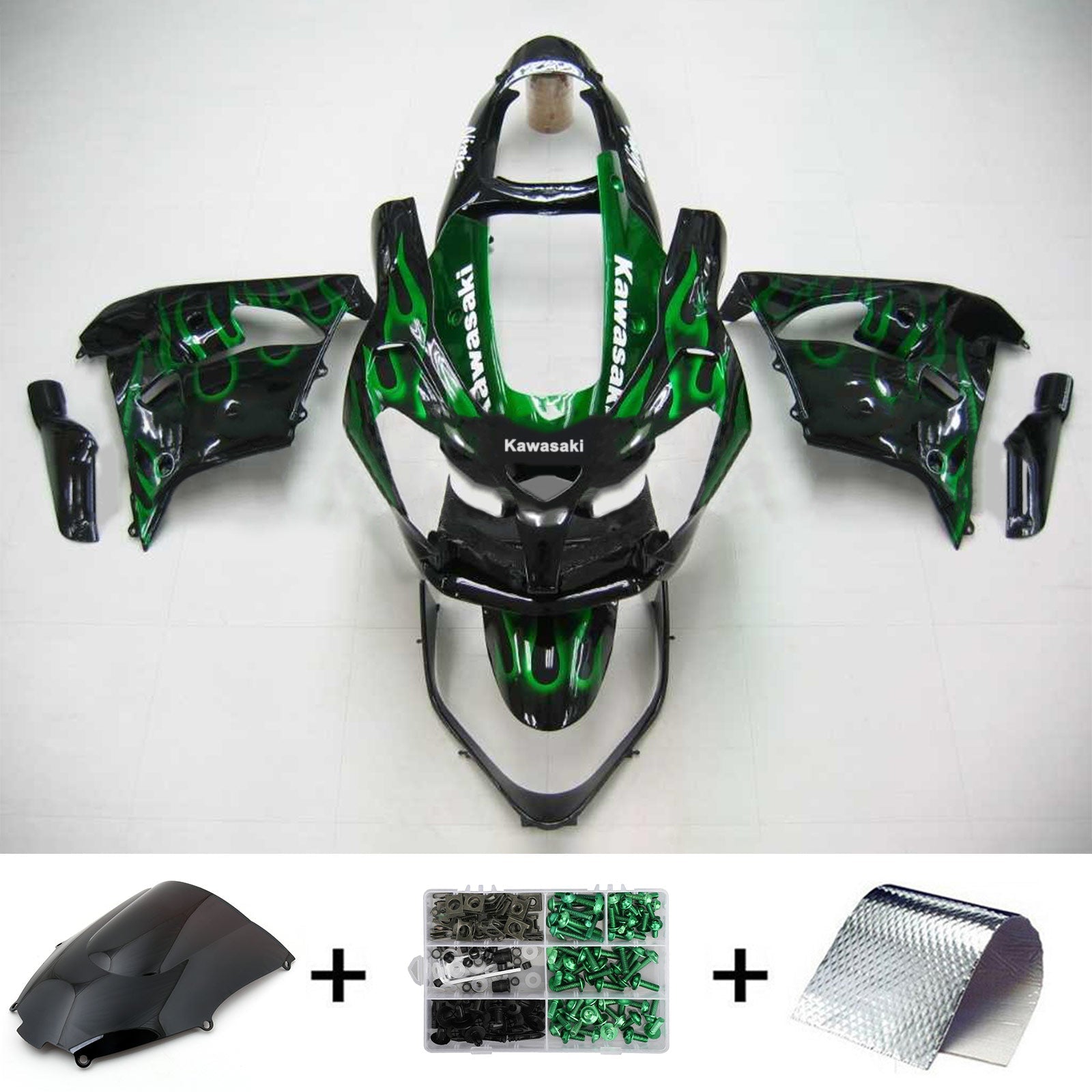 2000-2001 Kawasaki ZX9R Amotopart Injection Fairing Kit Bodywork Plastic ABS #105