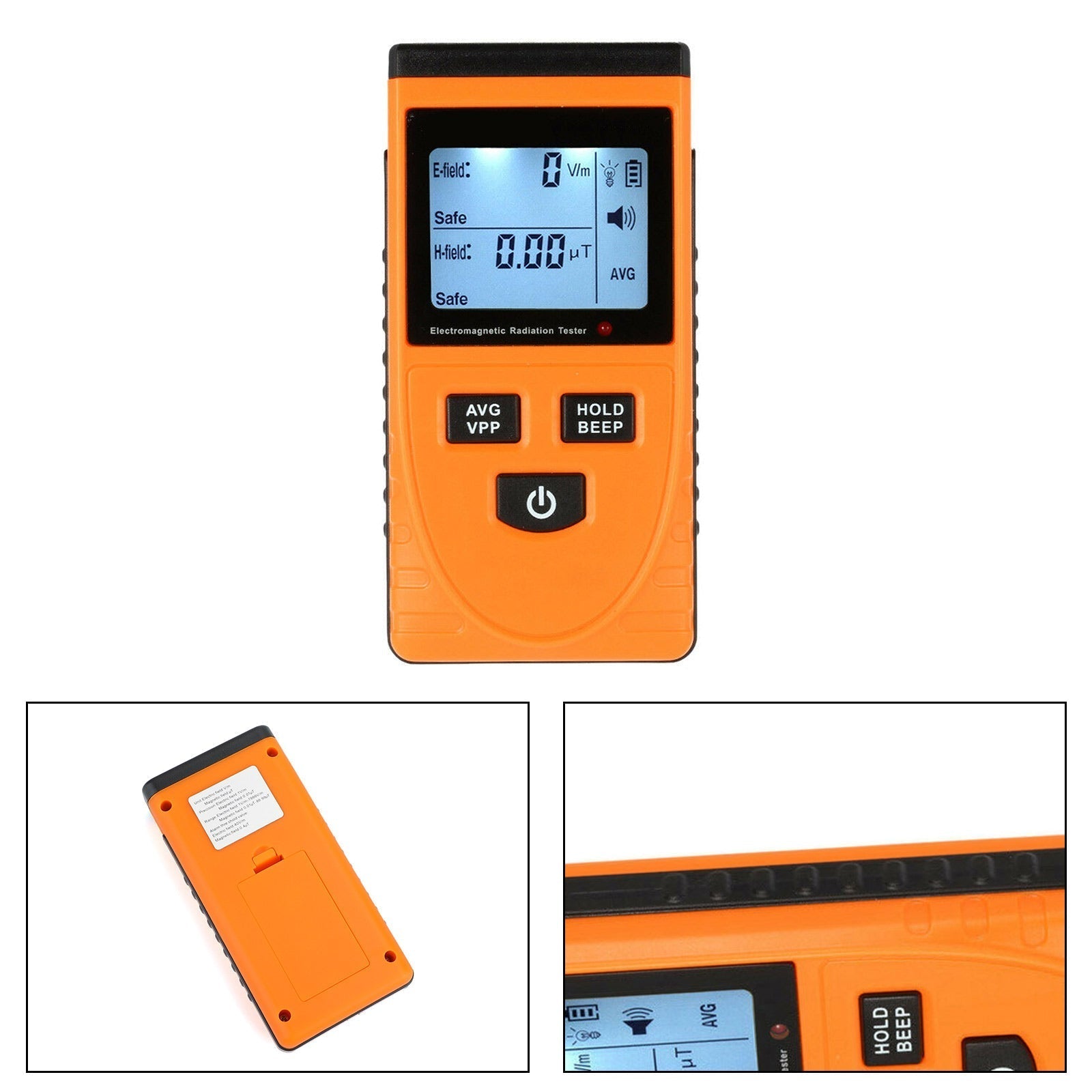 Détecteur de rayonnement de champ électromagnétique numérique LCD, compteur EMF, dosimètre, testeur