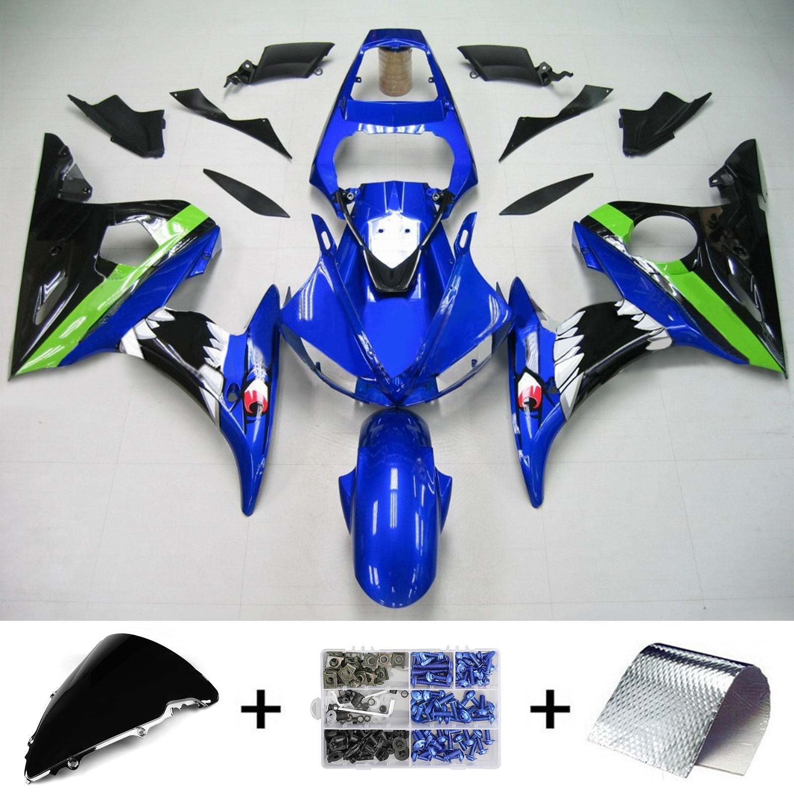 2003-2004 Yamaha YZF 600 R6 / 2006-2009 R6S Injection Fairing Kit Karosseri Plast ABS #150