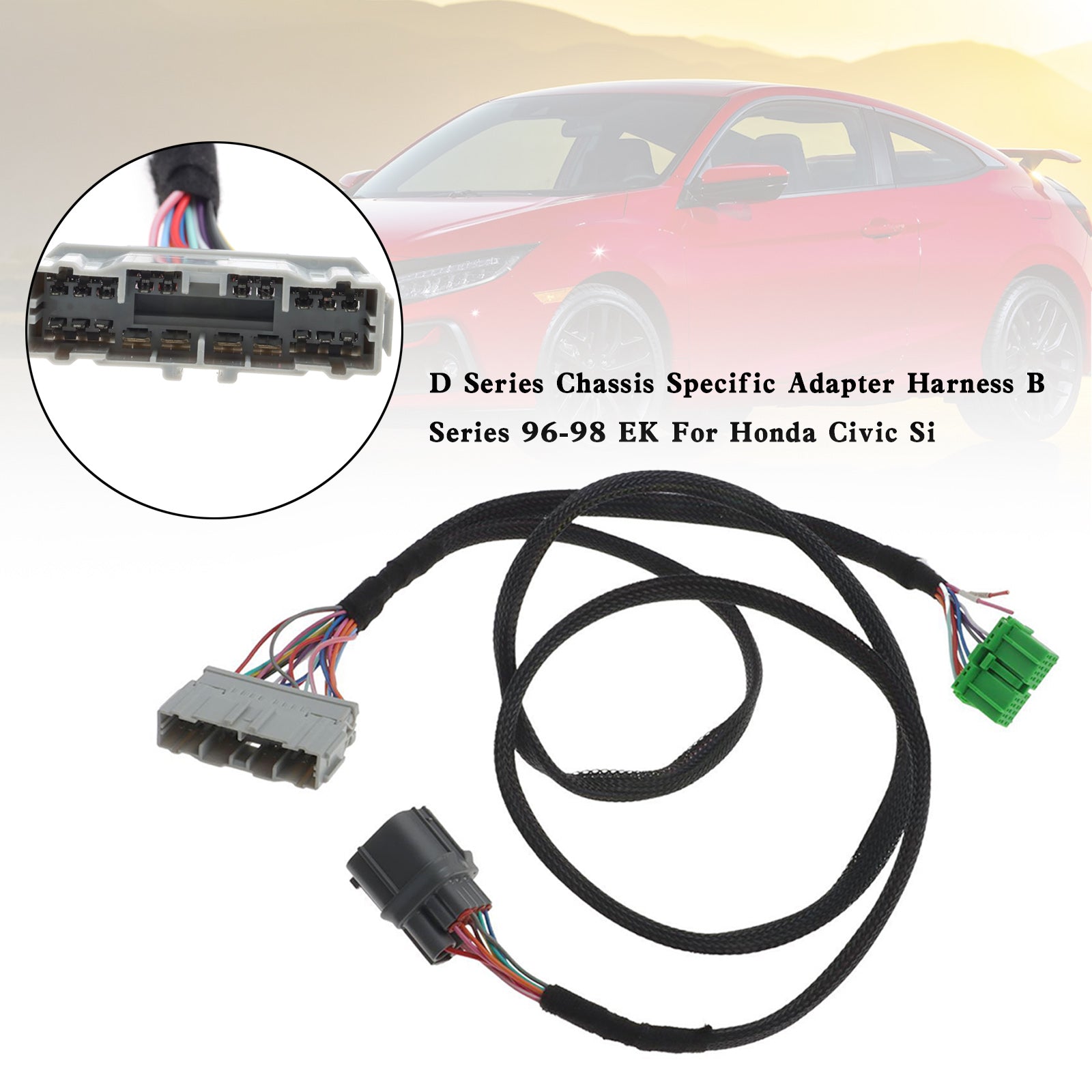 Harnais adaptateur spécifique au châssis série D, série B 1996 – 1998 EK pour Honda Civic Si