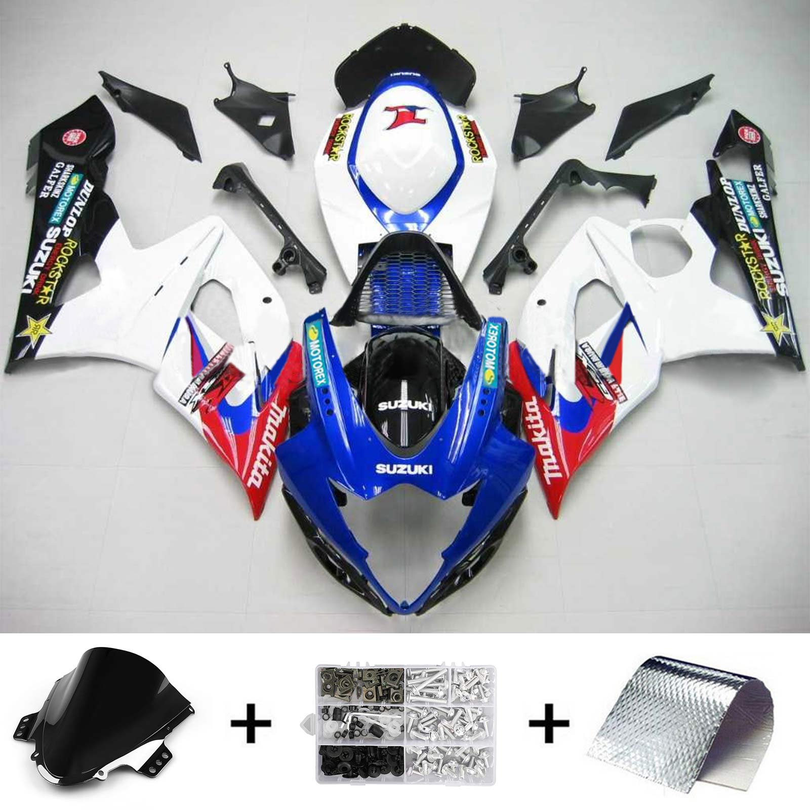 2005-2006 Suzuki GSXR1000 K5 Amotopart Injection Fairing Kit Bodywork Plastic ABS #106