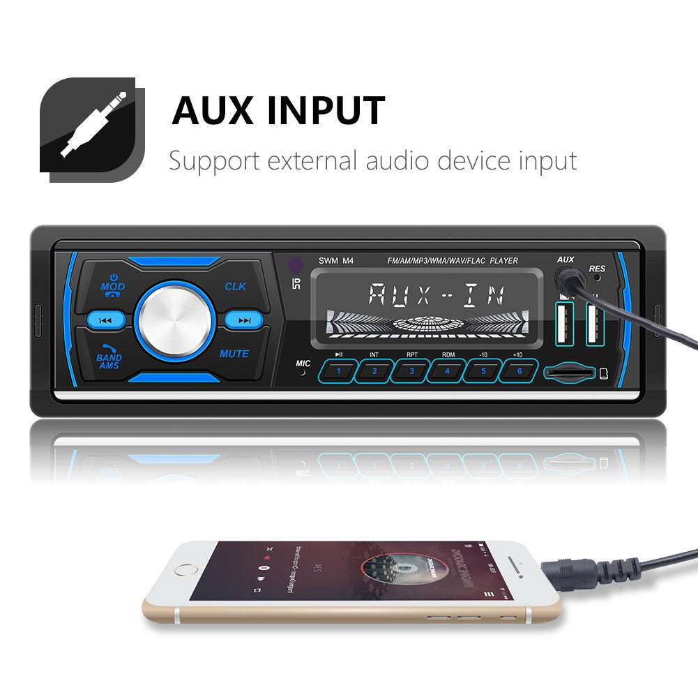 Autoradio Stereo 1Din Bluetooth FM Audio Muziekspeler DAB/MP3/USB/AUX In het dashboard