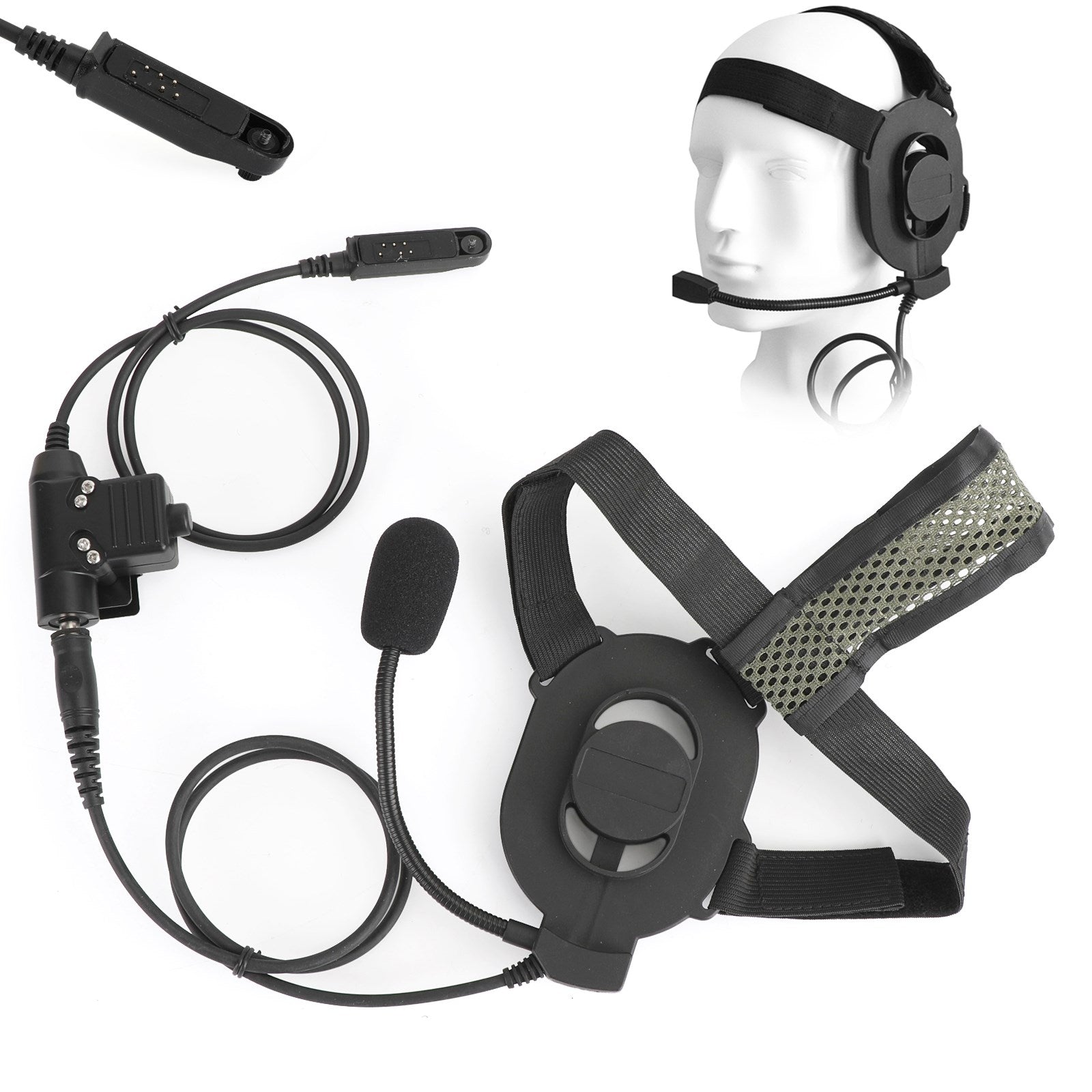 Casque tactique étanche monté sur la tête, adapté pour BaoFeng BF-UV9Rplus BF-UV9R