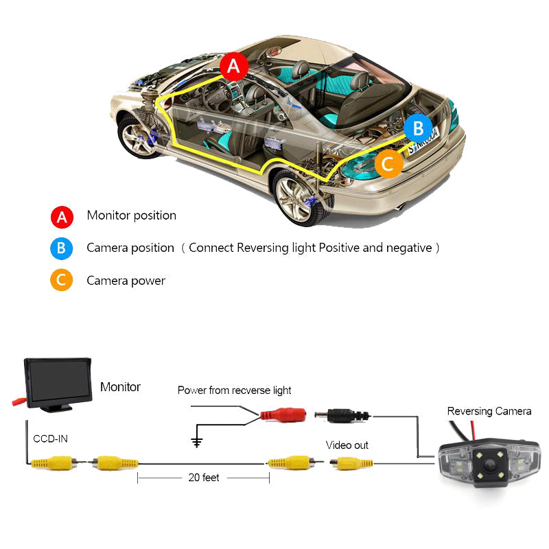 Caméra de recul pour stationnement, pour Honda Acura TSX Accord Pilot Civic HD CCD