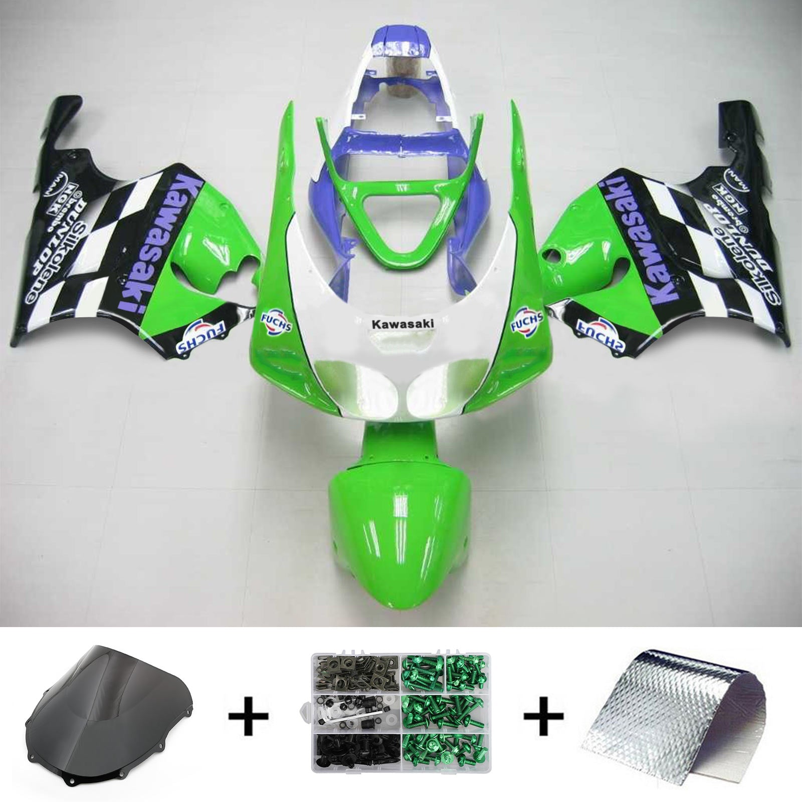 1996-2003 Kawasaki ZX7R Kit de carénage d'injection carrosserie plastique ABS