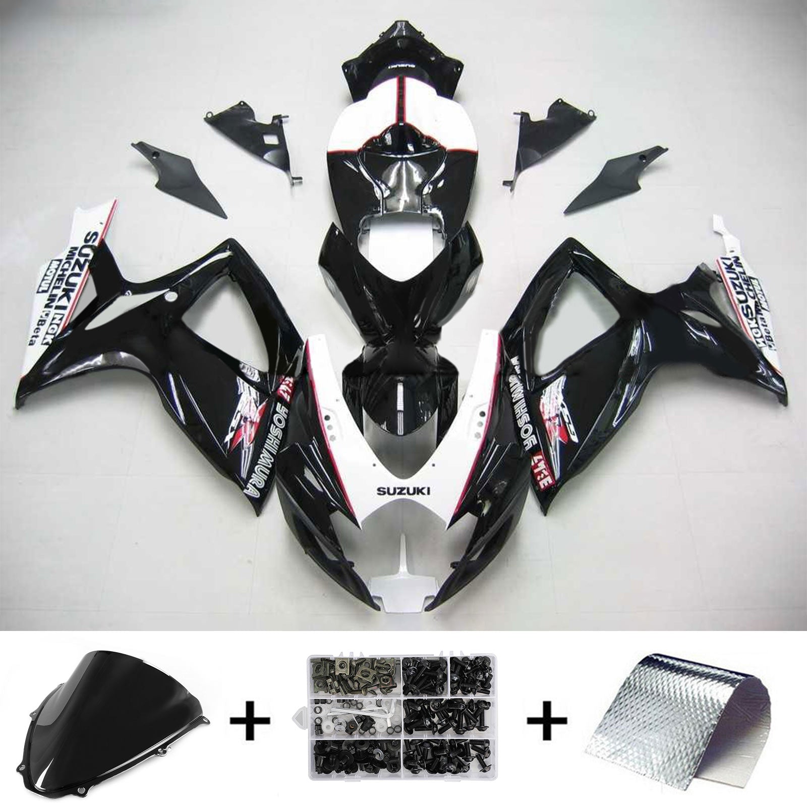 2006-2007 Suzuki GSXR 600/750 K6 Amotopart Kit de carénage d'injection carrosserie plastique ABS #102