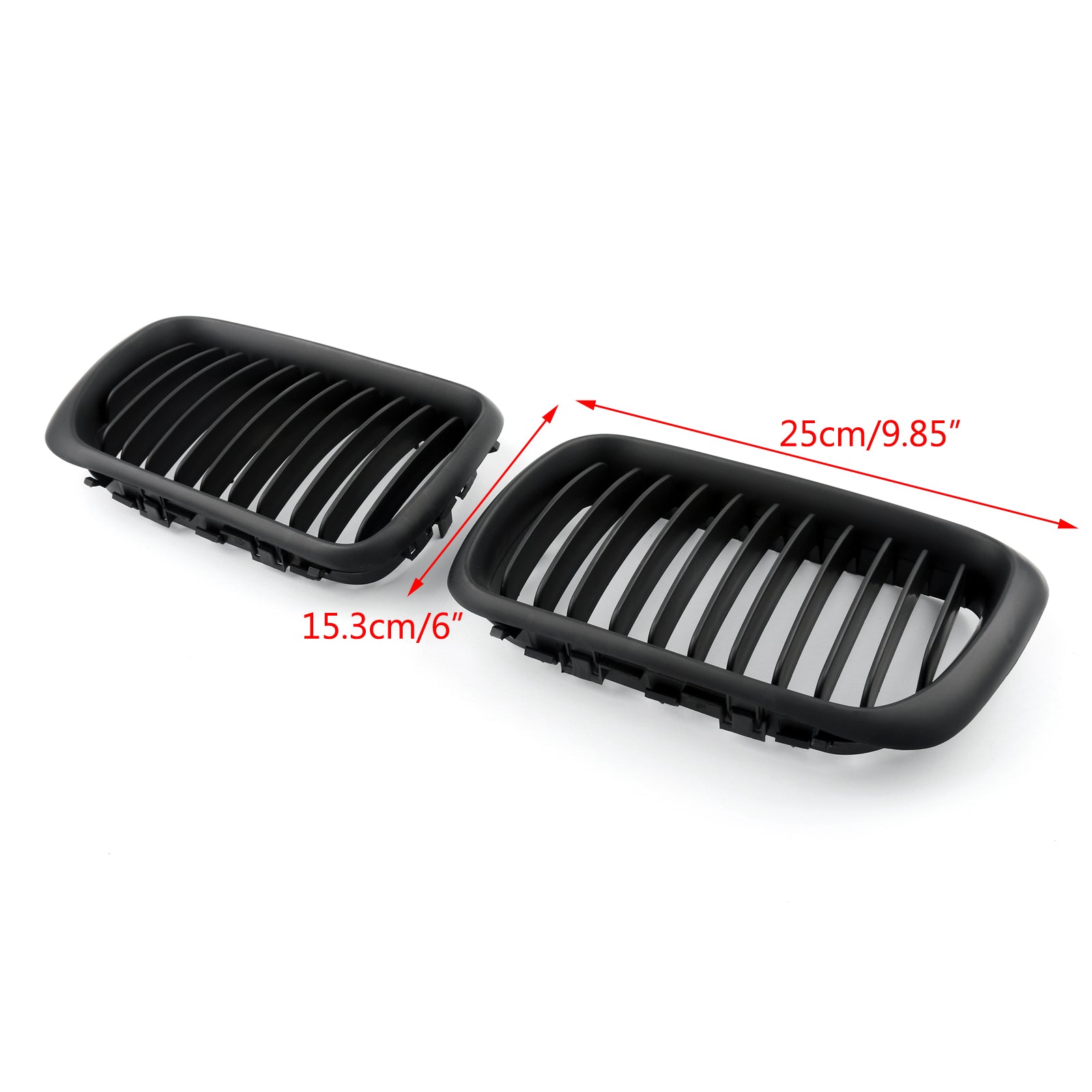 1997-1999 BMW E36 M3 Front Kidney Grill Mesh Grille Gloss Black/Matt Black Generic