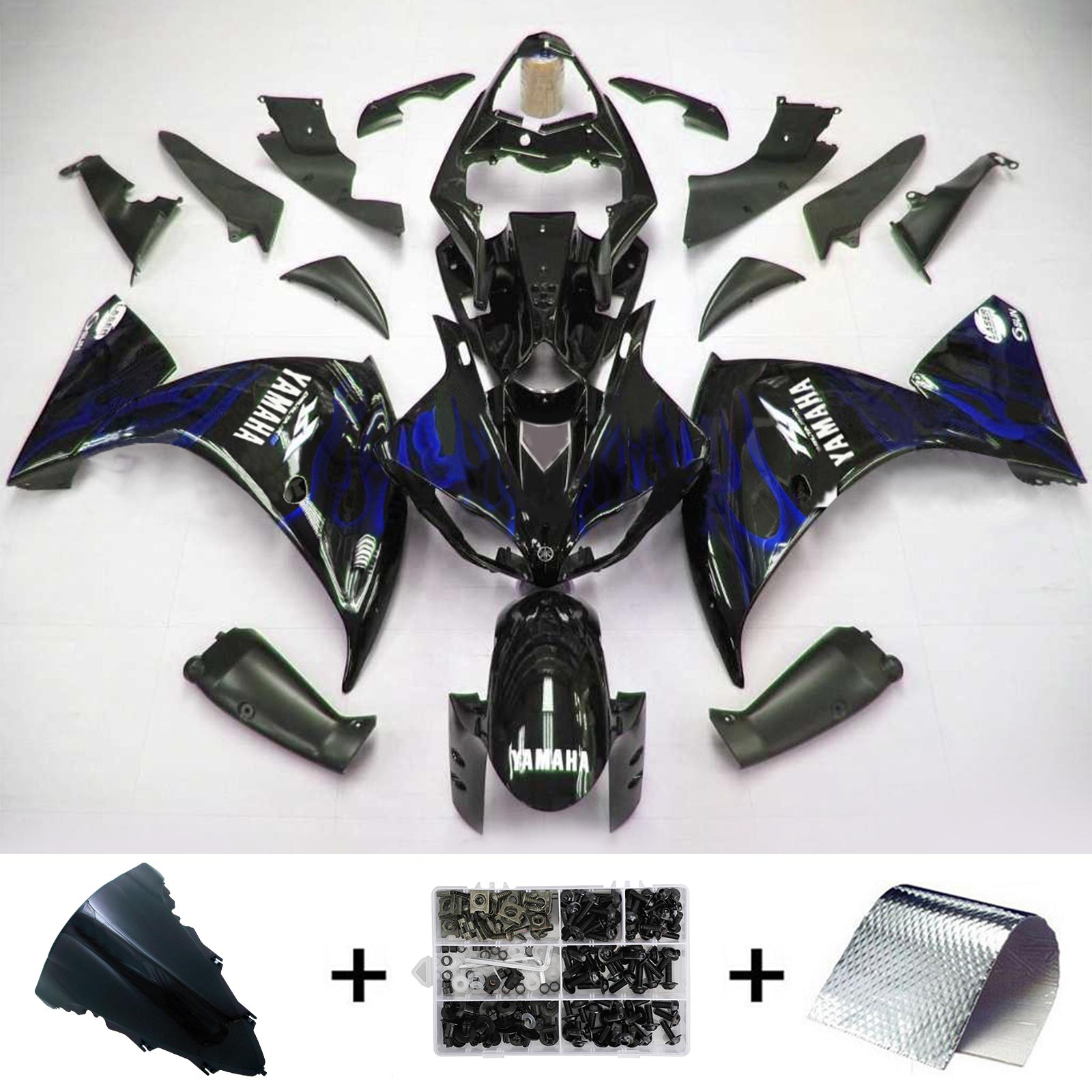 2009-2011 Yamaha YZF 1000 R1 Amotopart Kit de carénage d'injection carrosserie plastique ABS #130