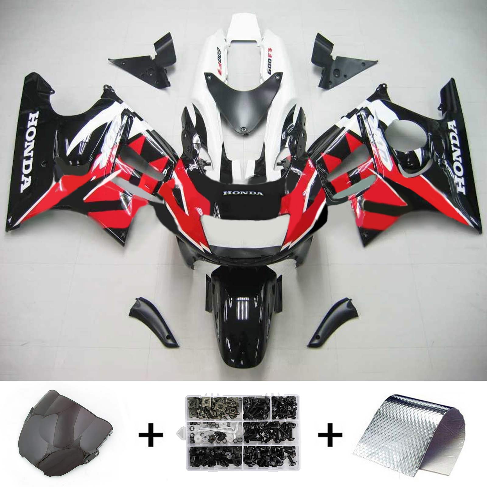 1997-1998 Honda CBR600 F3 Amotopart Kit de carénage d'injection carrosserie plastique ABS #105