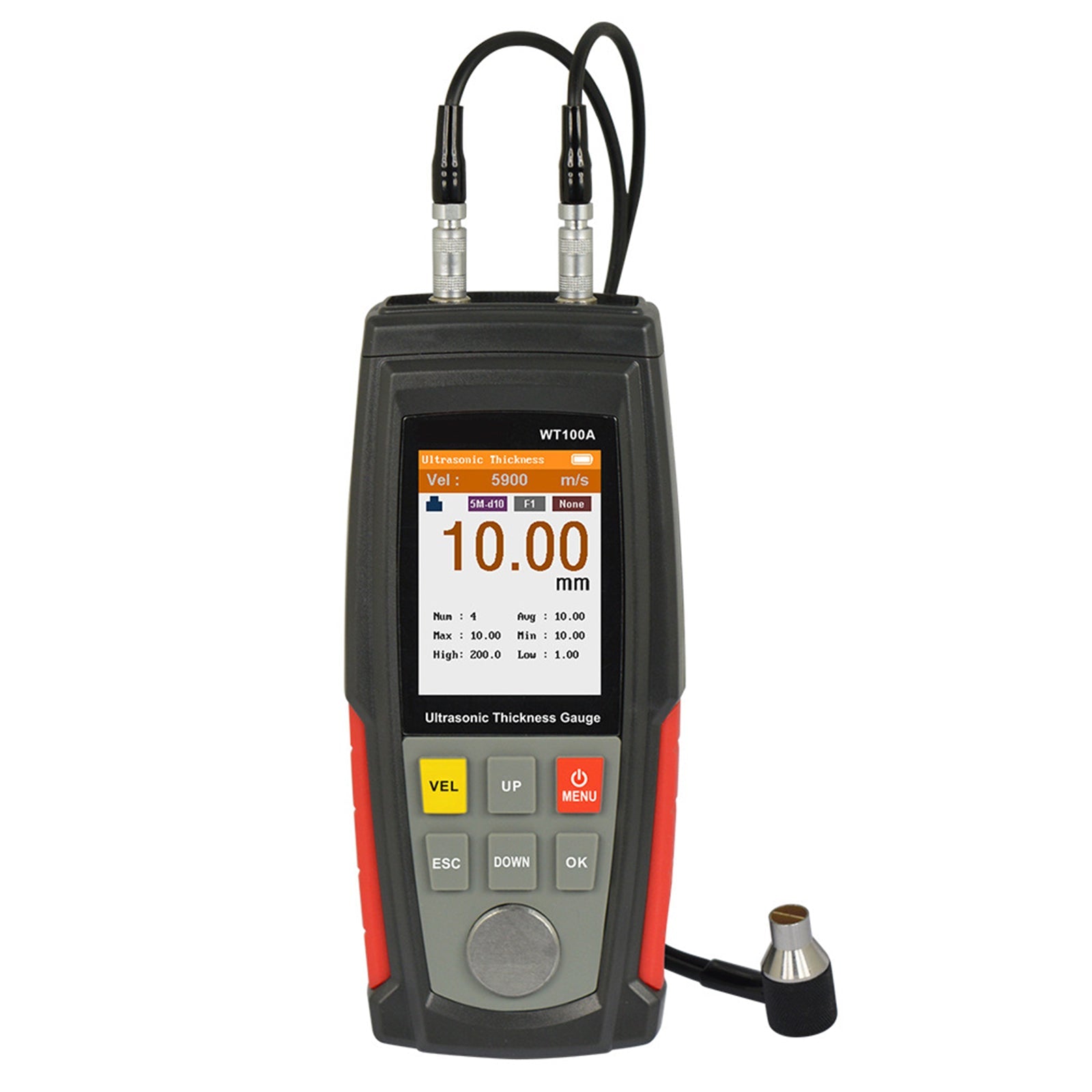 WT100A LCD Tester Tool Smart Sensor Ultrasonic Thickness Gauge Sound Velocity