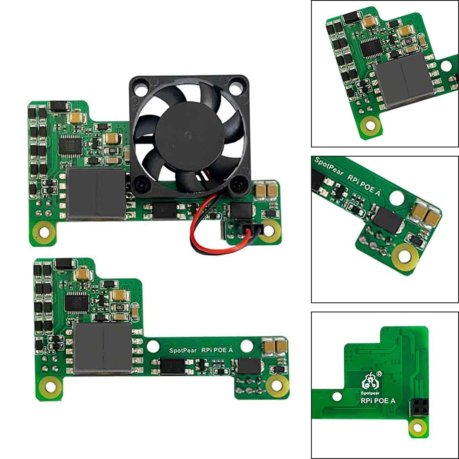 Raspberry Pi Poe Ethernet-voedingsuitbreidingsmodule ondersteunt 3B+/4B met ventilator