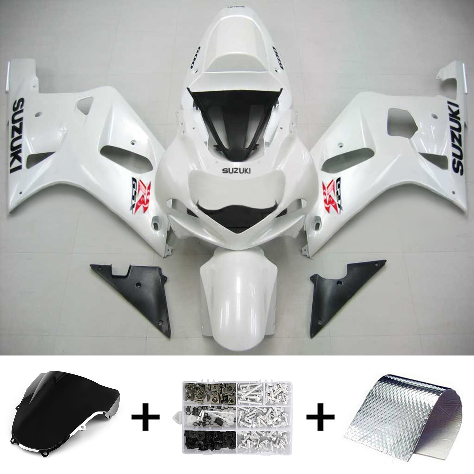 2001-2003 Suzuki GSXR600 K1 Kit de carénage d'injection carrosserie plastique ABS #104 Amotopart