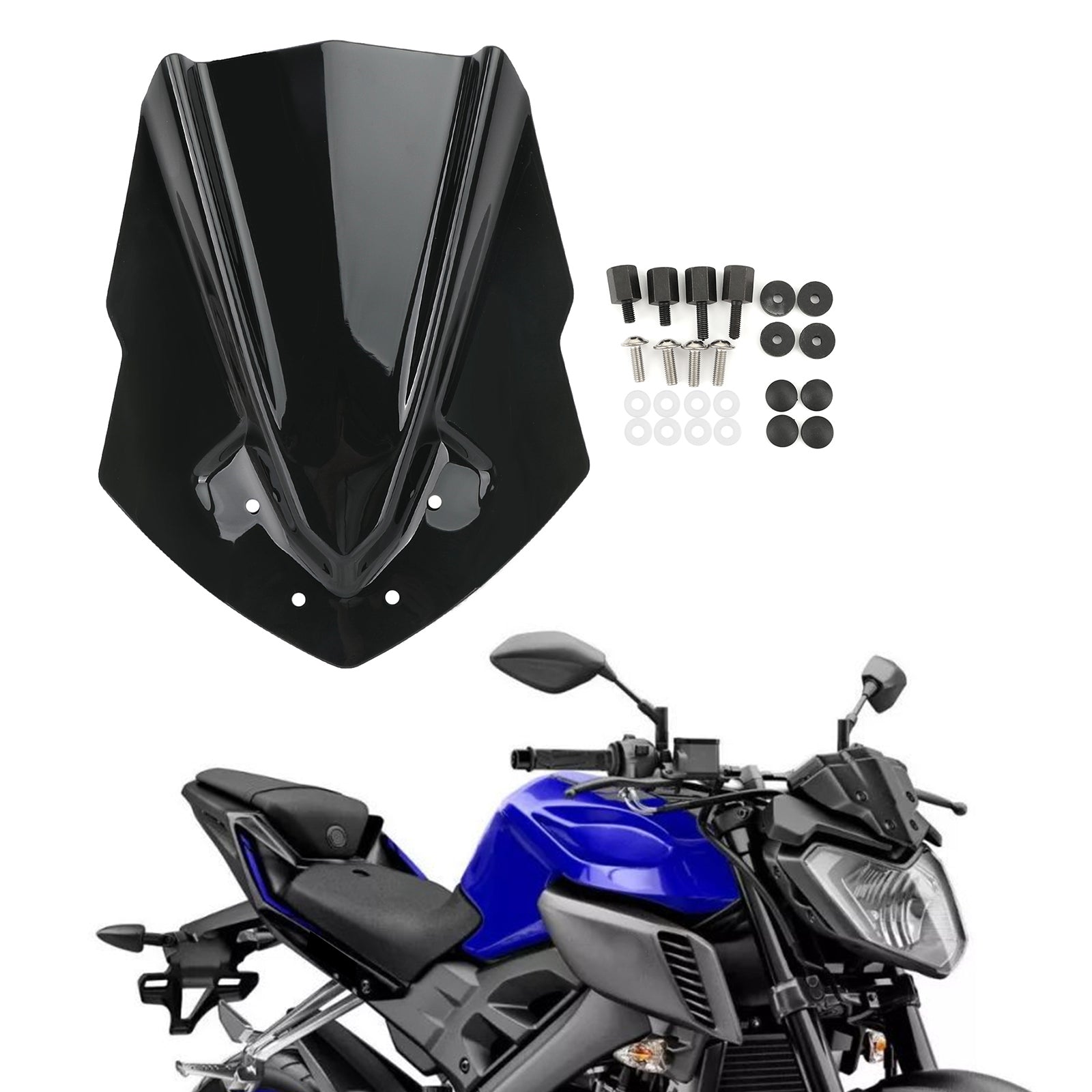 Pare-brise de moto en plastique ABS pour Yamaha MT125 2015-2019 générique