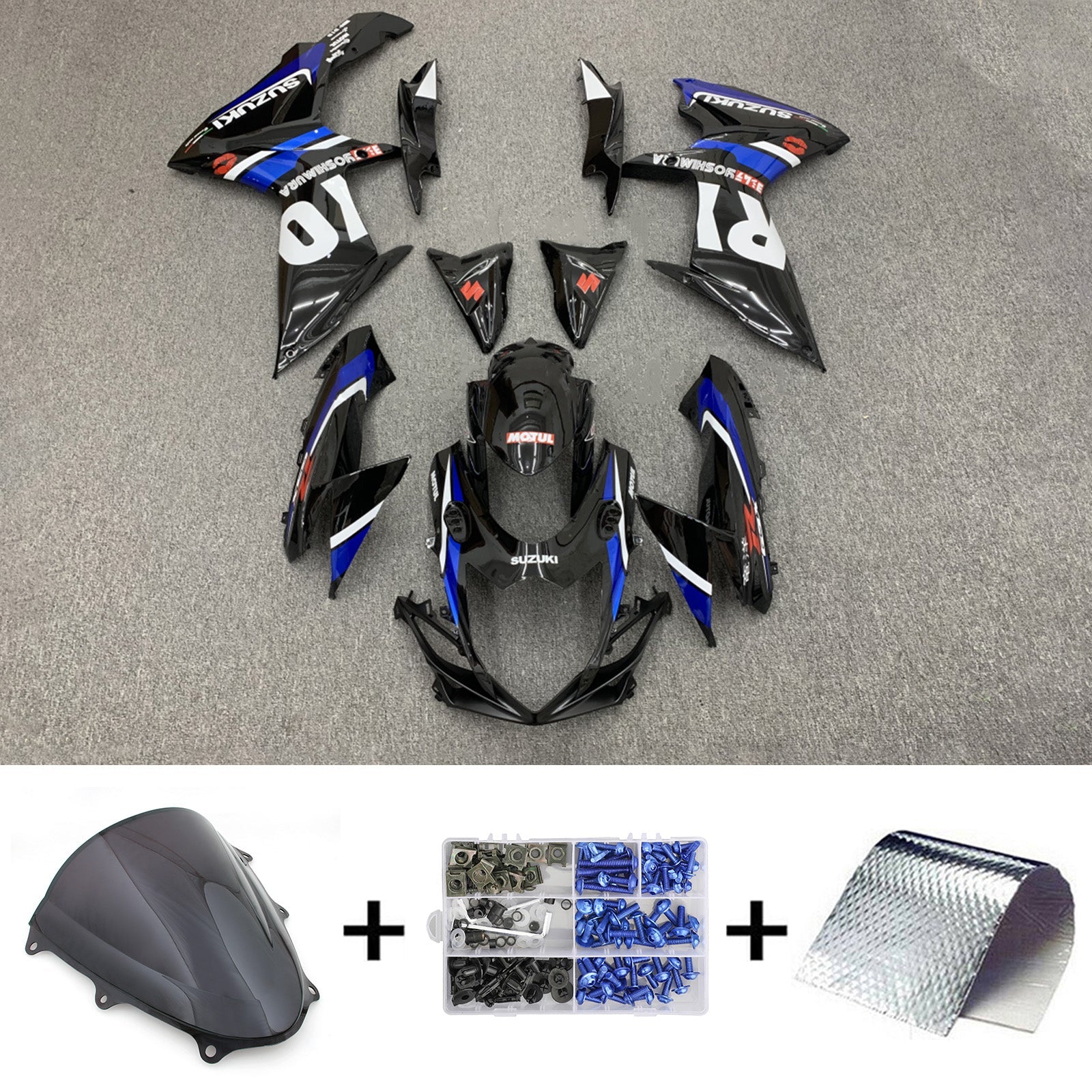 2011-2024 Suzuki GSXR 600/750 K11 Kit de carénage d'injection Amotopart carrosserie plastique ABS #101