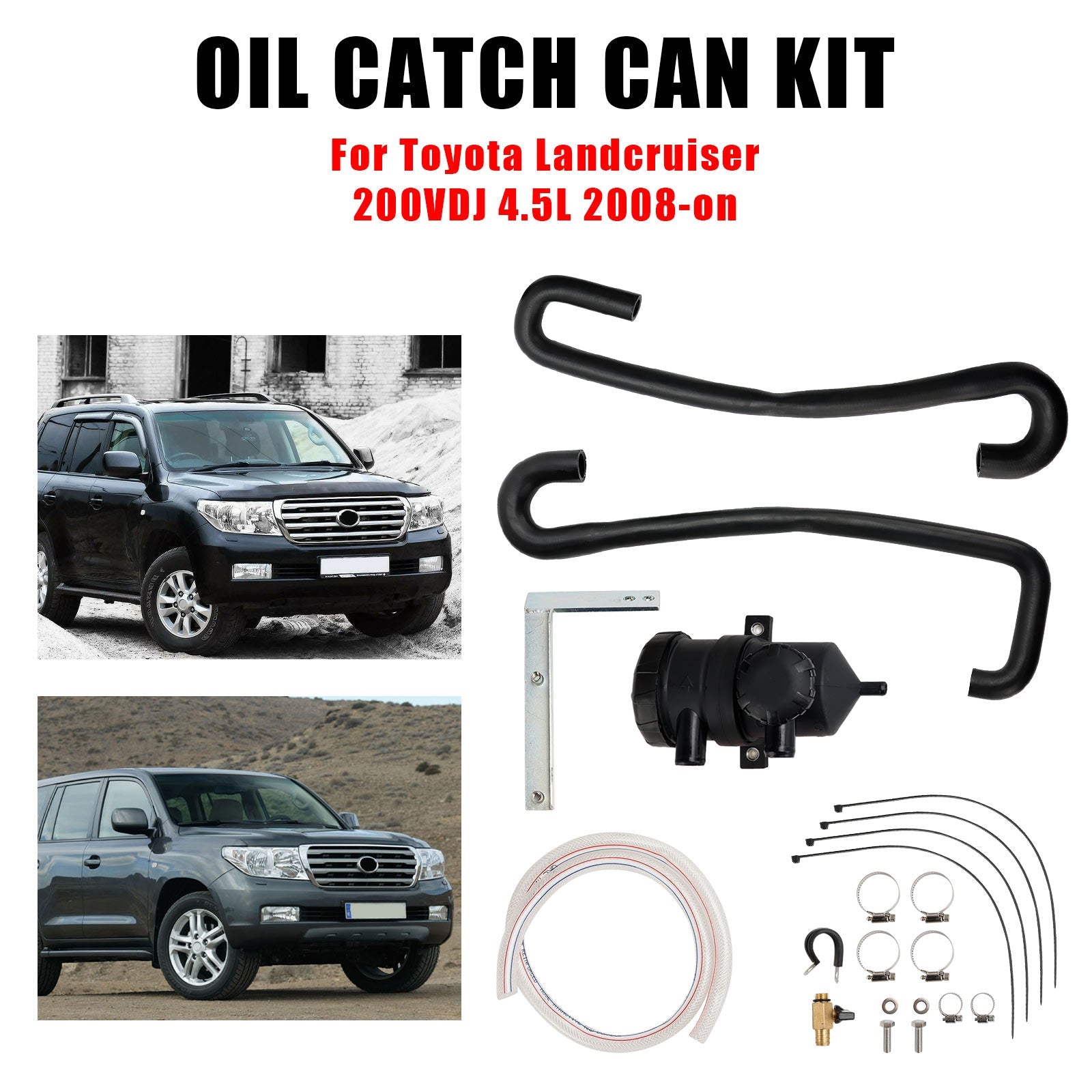 Oil Catch Can Kit OS-PROV-21P For Toyota Landcruiser 200VDJ 4.5L 2008-on